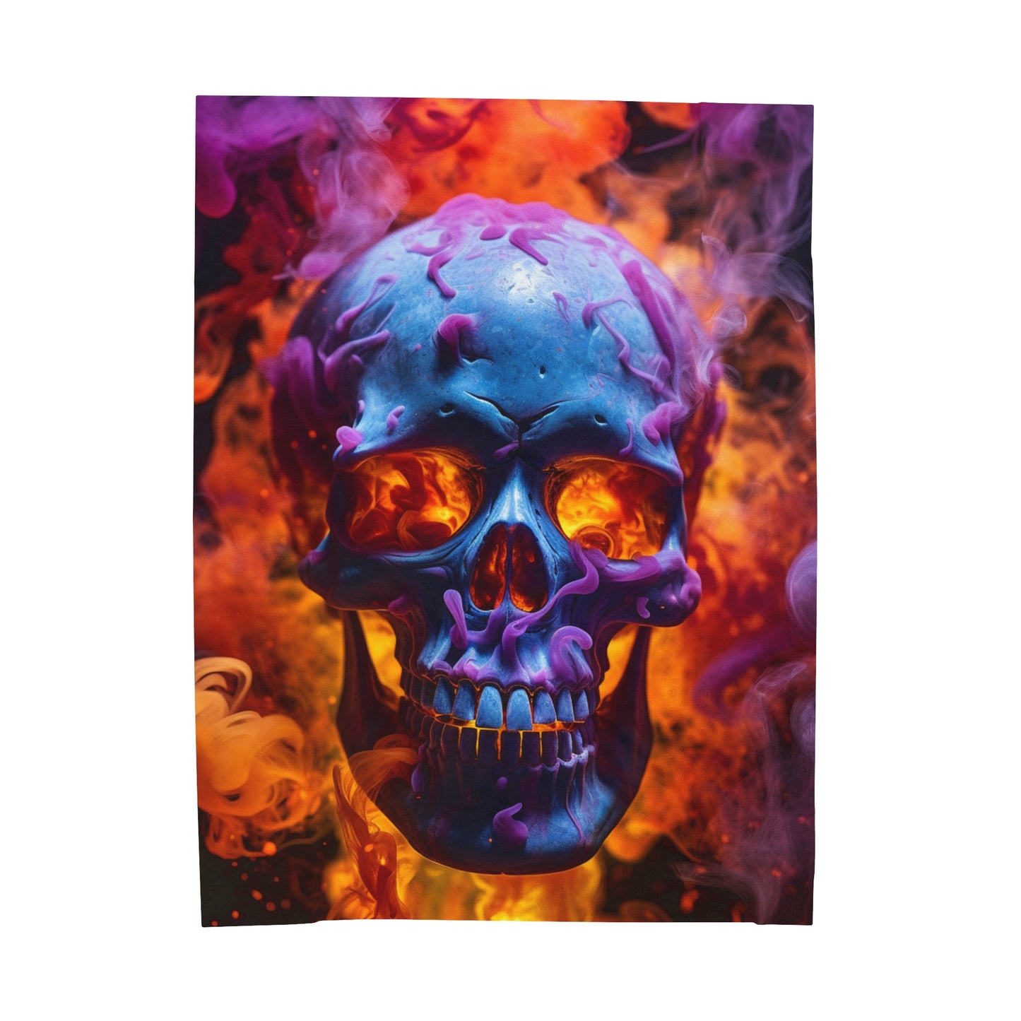 Velveteen Plush Blanket Macro Skull 3