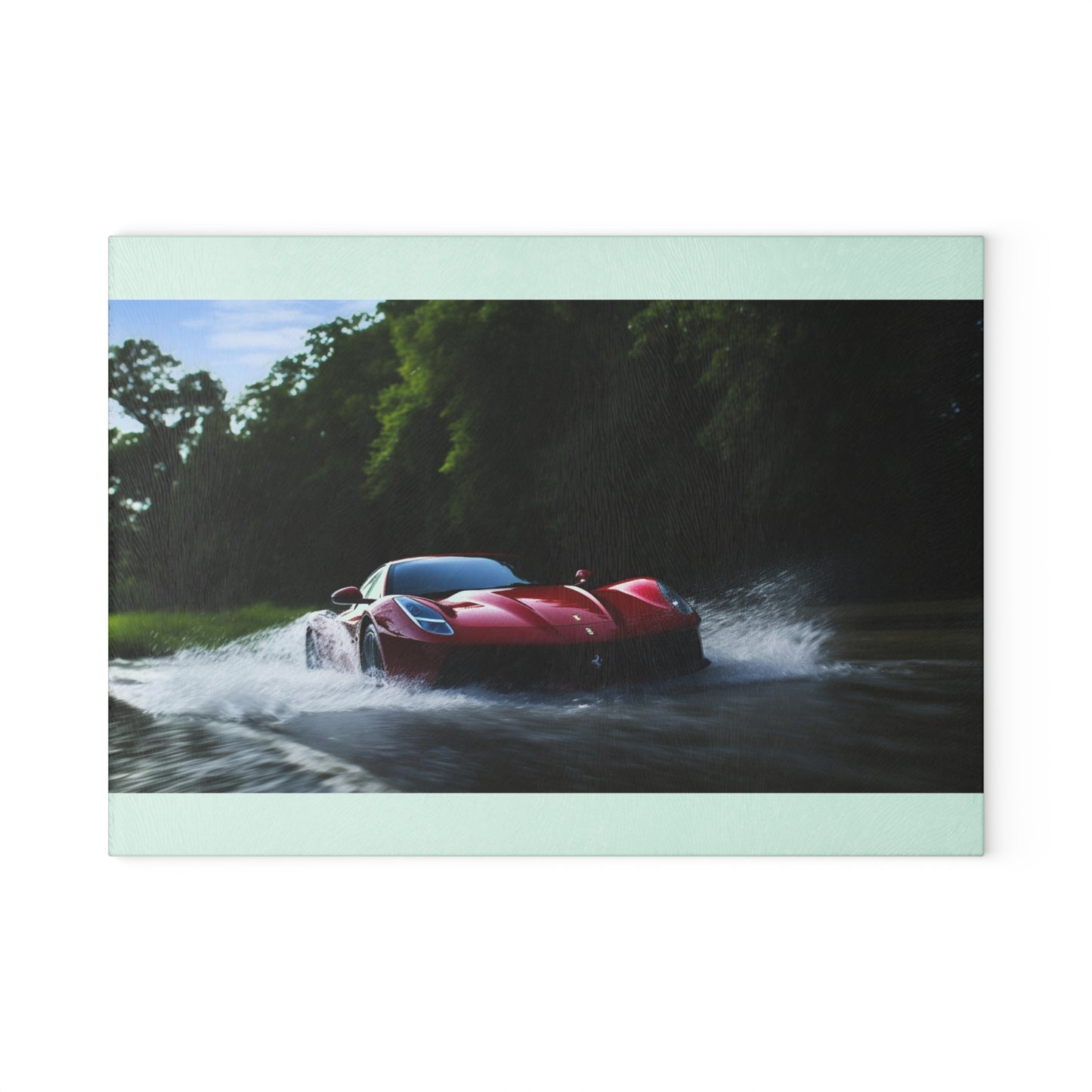 Glass Cutting Board Water Ferrari Splash 1