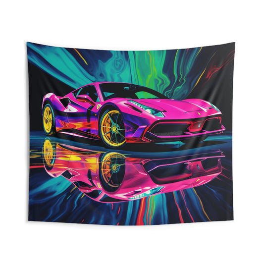 Indoor Wall Tapestries Pink Ferrari Macro 4