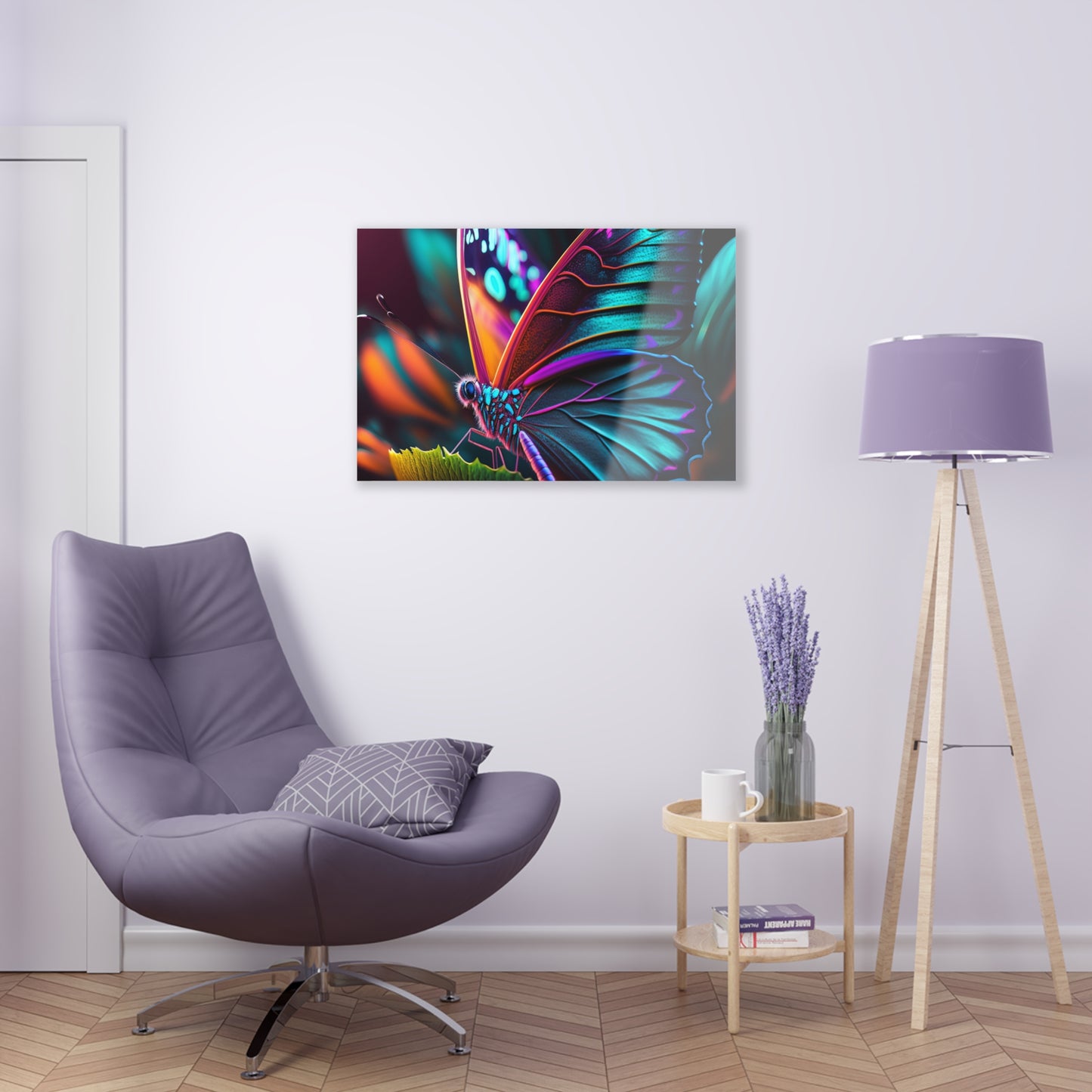 Acrylic Prints Neon Butterfly Macro 1