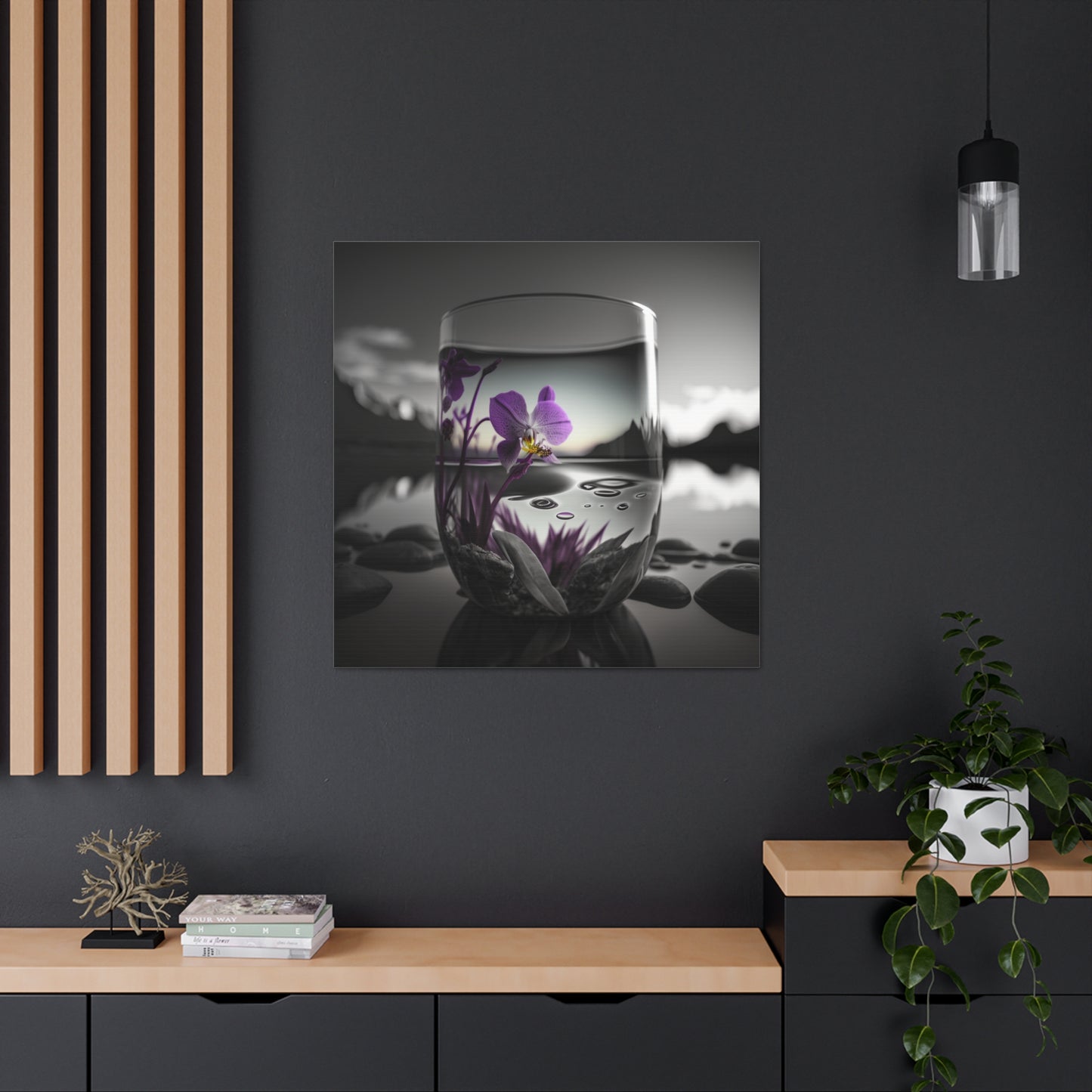 Canvas Gallery Wraps Purple Orchid Glass vase 2