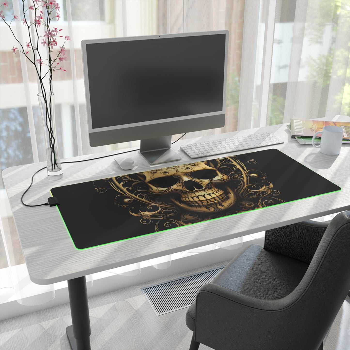 LED Gaming Mouse Pad Skull Treble Clef 3