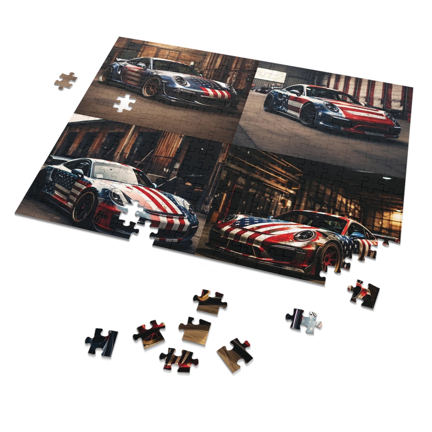 Jigsaw Puzzle (30, 110, 252, 500,1000-Piece) American Flag Porsche 5
