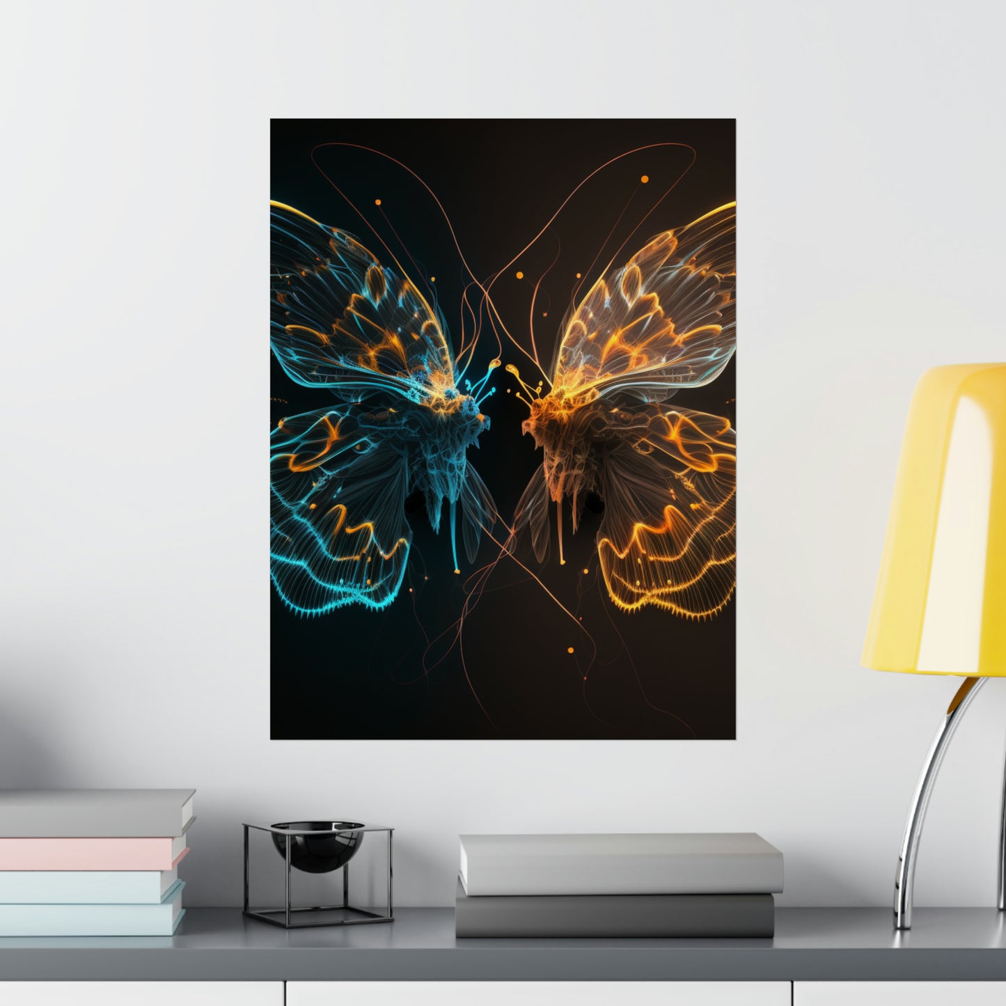 Premium Matte Vertical Posters Neon Glo Butterfly 1