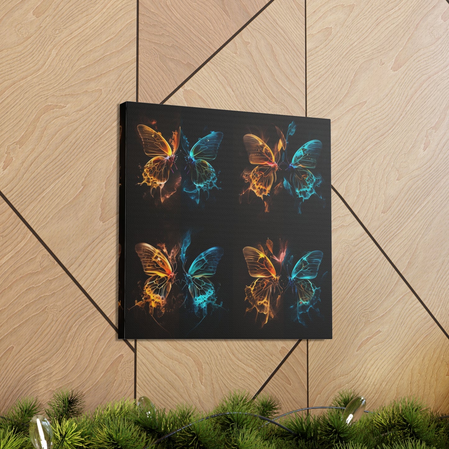 Canvas Gallery Wraps Kiss Neon Butterfly 5