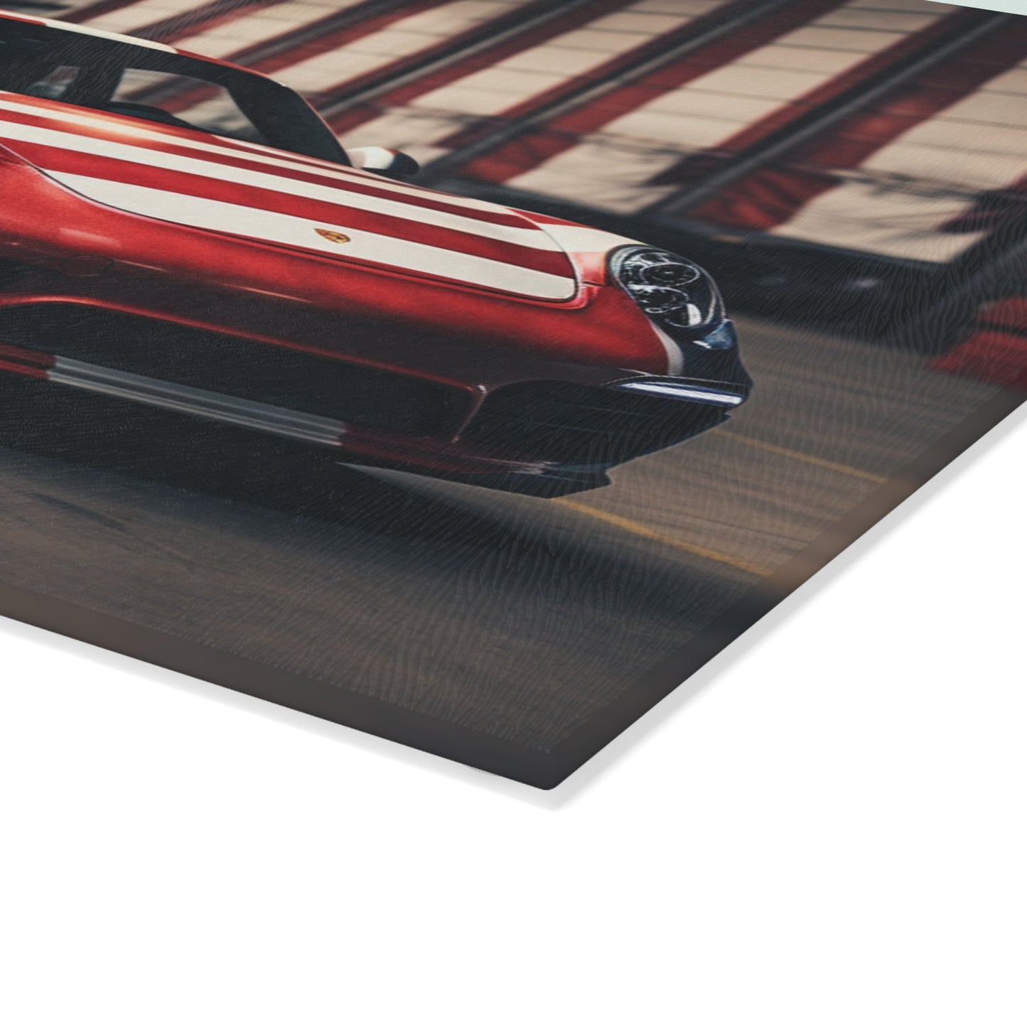 Glass Cutting Board American Flag Porsche 2