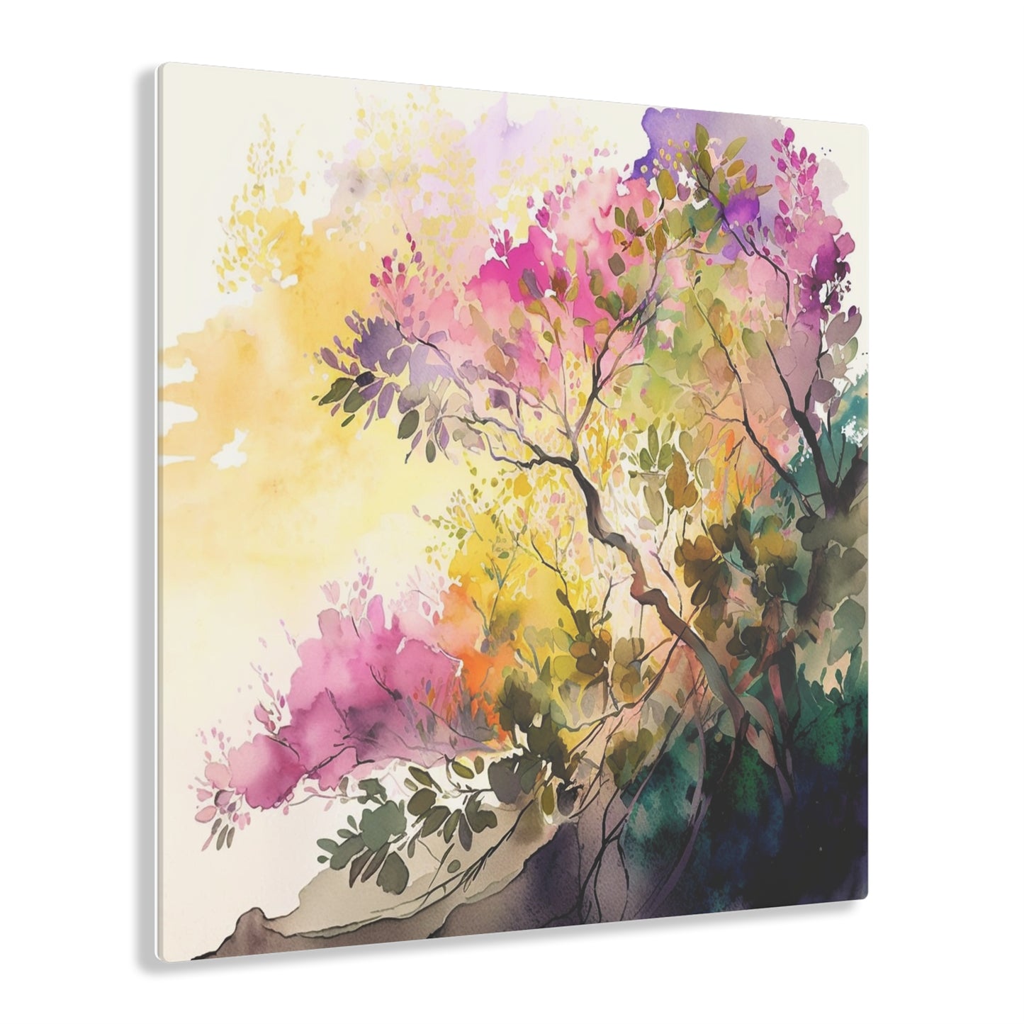 Acrylic Prints Mother Nature Bright Spring Colors Realistic Watercolor 2