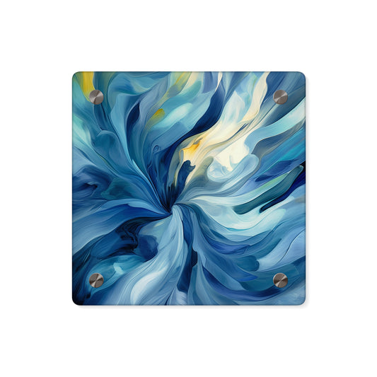 Acrylic Wall Art Panels Blue Tluip Abstract 4