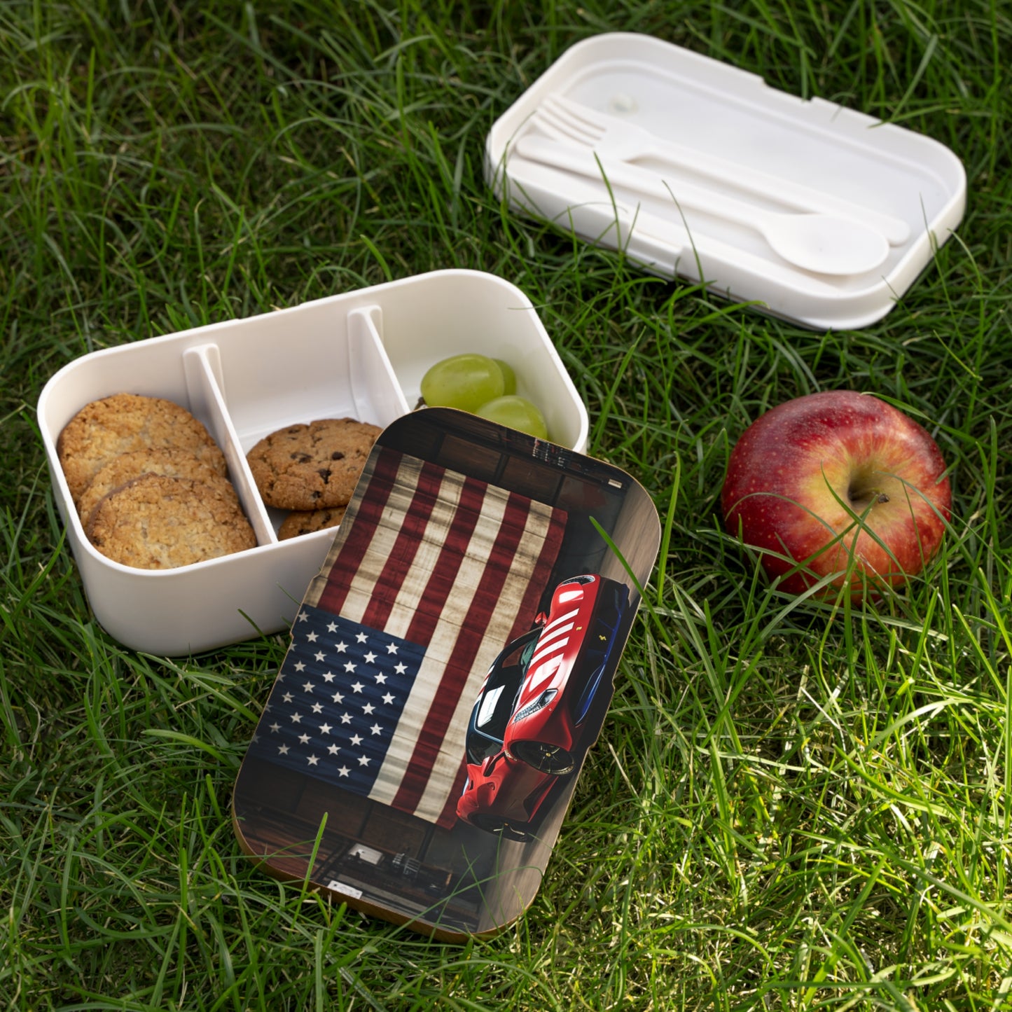 Bento Lunch Box American Flag Farrari 4