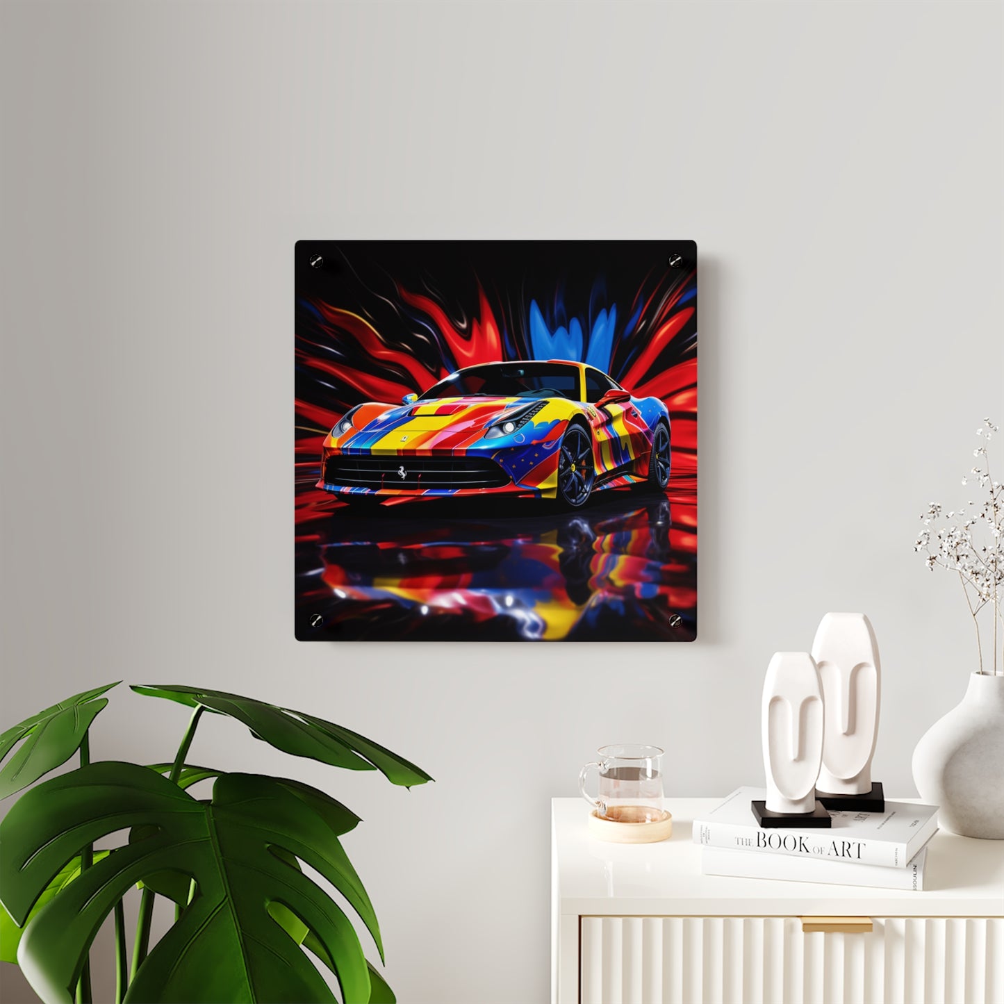 Acrylic Wall Art Panels Hyper Colorfull Ferrari 1