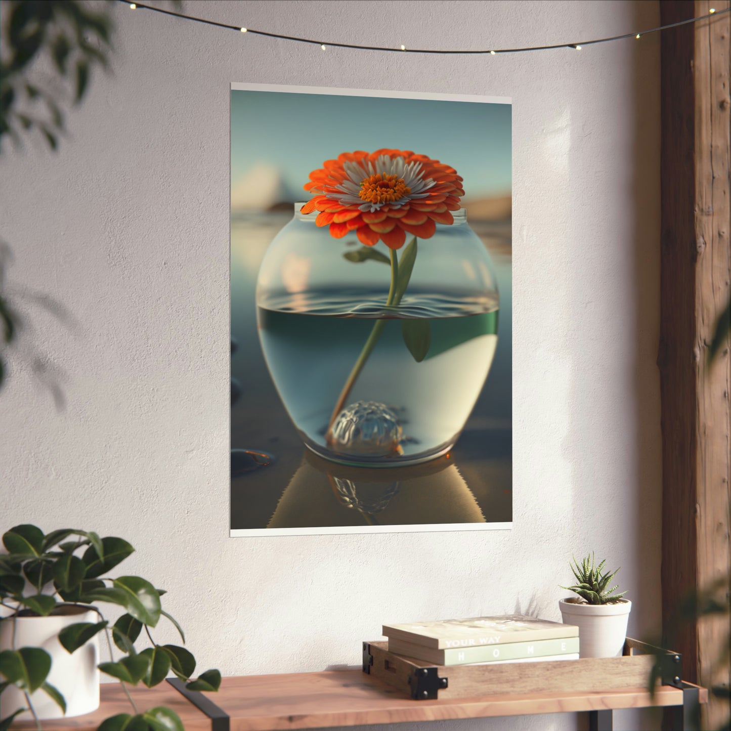 Premium Matte Vertical Posters Orange Zinnia 3