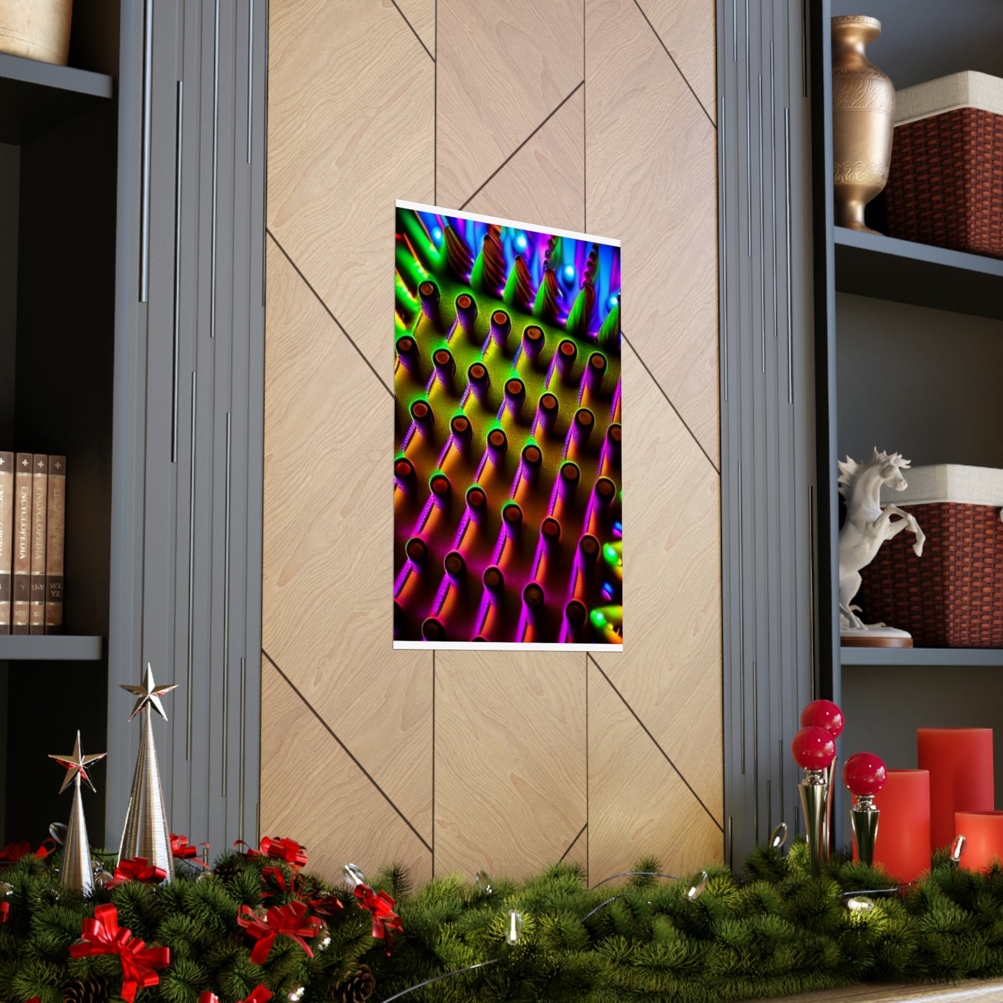 posters Macro Cactus neon square 1