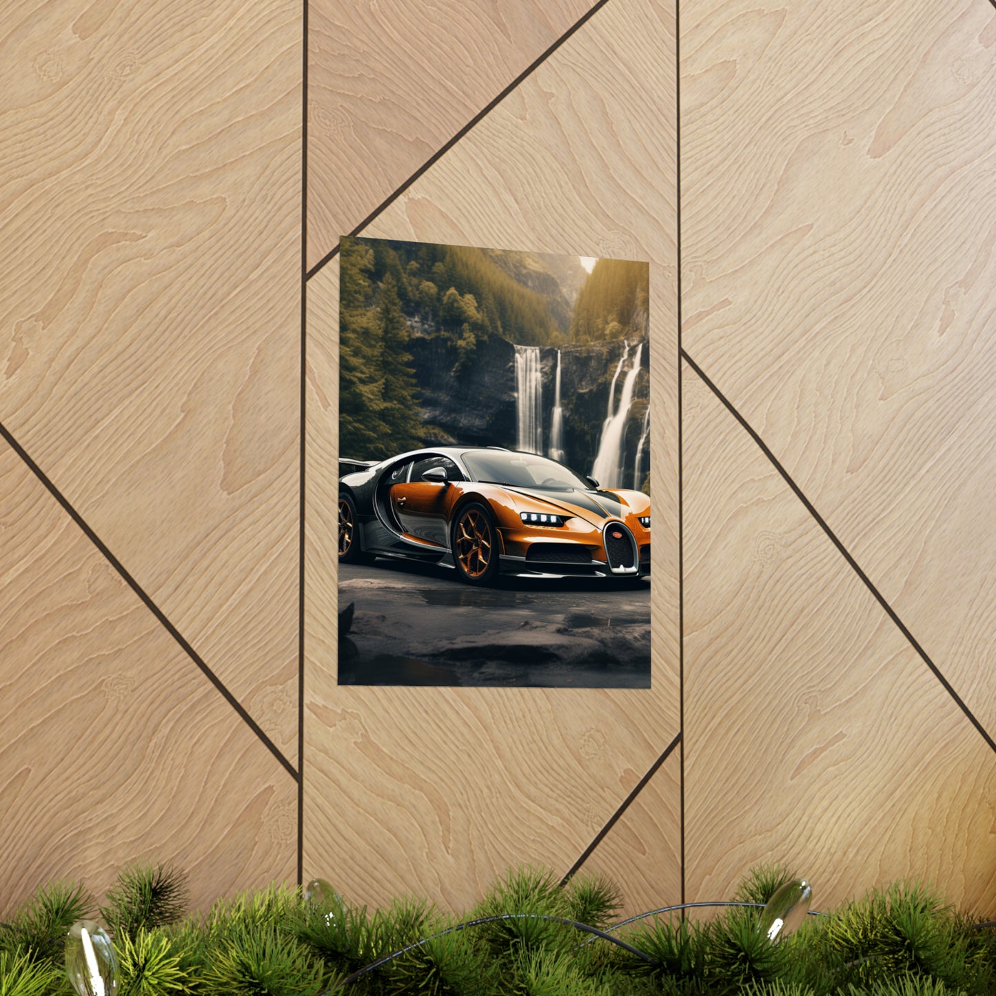 Premium Matte Vertical Posters Bugatti Waterfall 3