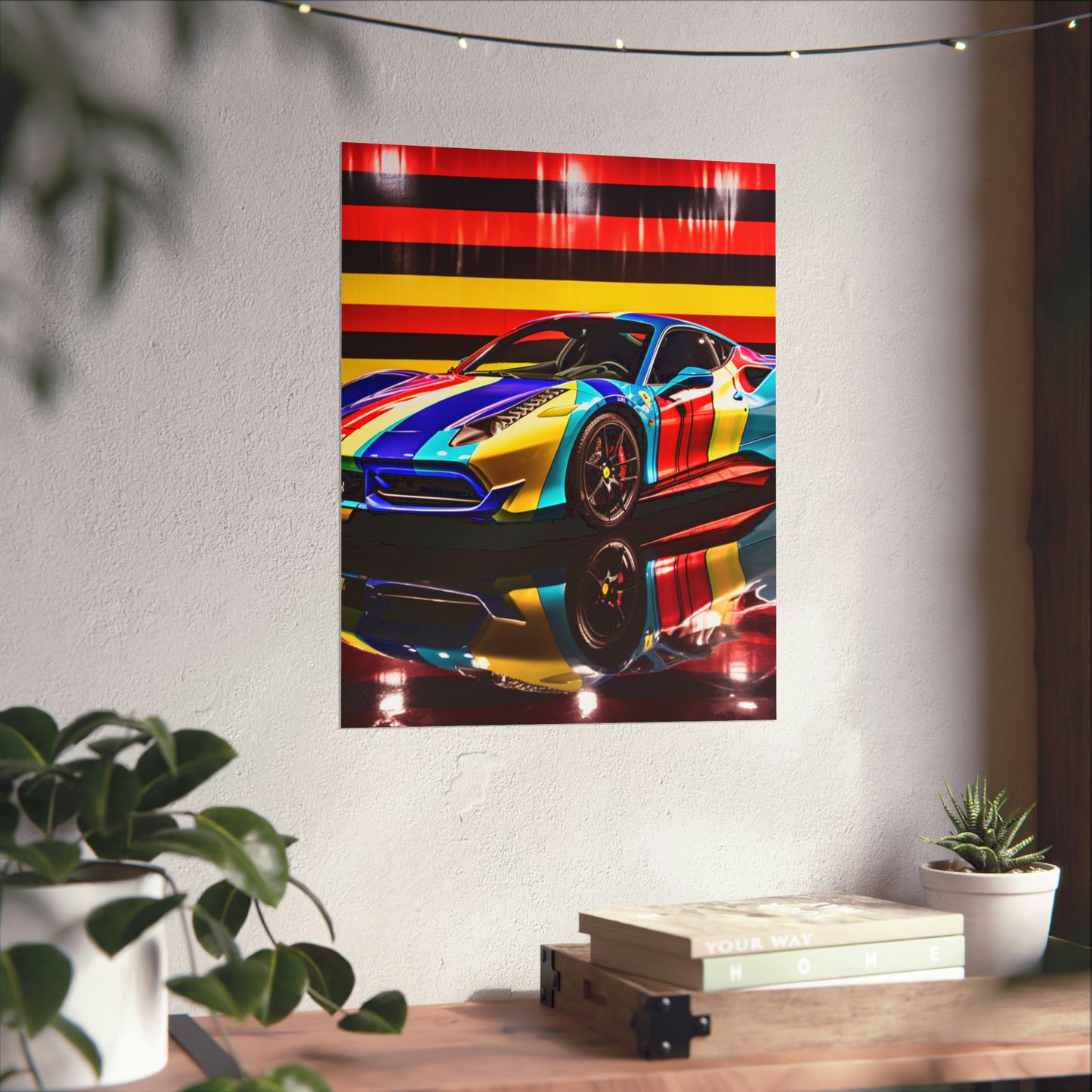 Premium Matte Vertical Posters Hyper Colorfull Ferrari 2