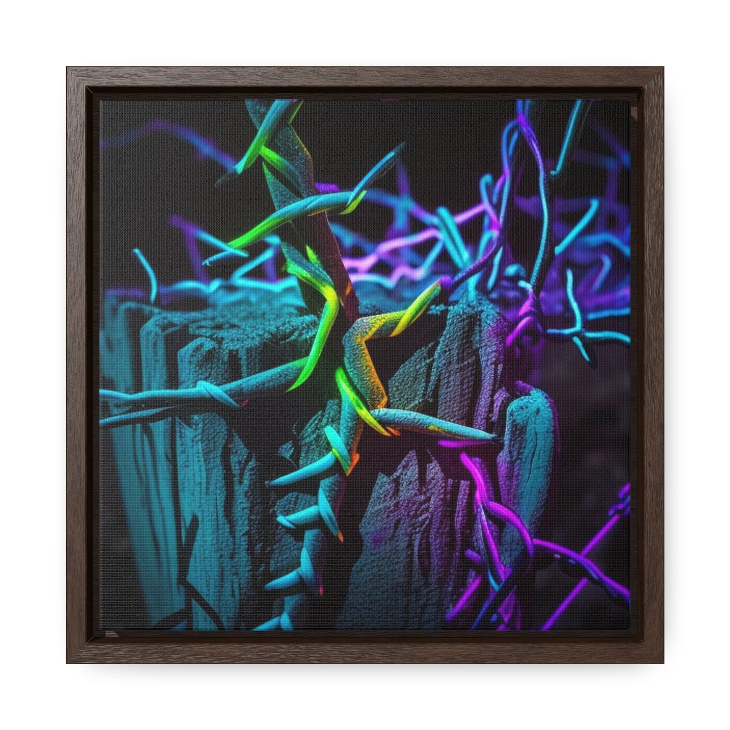 Gallery Canvas Wraps, Square Frame Macro Neon Barbs 3