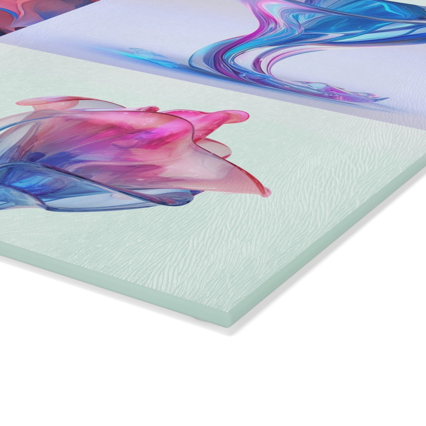 Glass Cutting Board Pink & Blue Tulip Rose 5