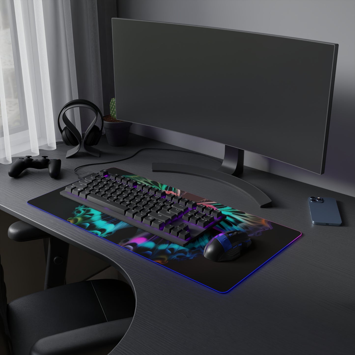 LED Gaming Mouse Pad Neon Butterfly Fusion 1