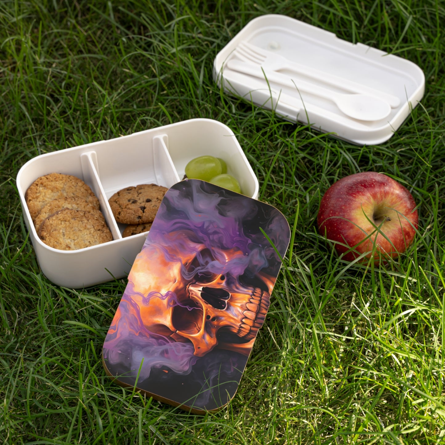 Bento Lunch Box Skull Flames 4