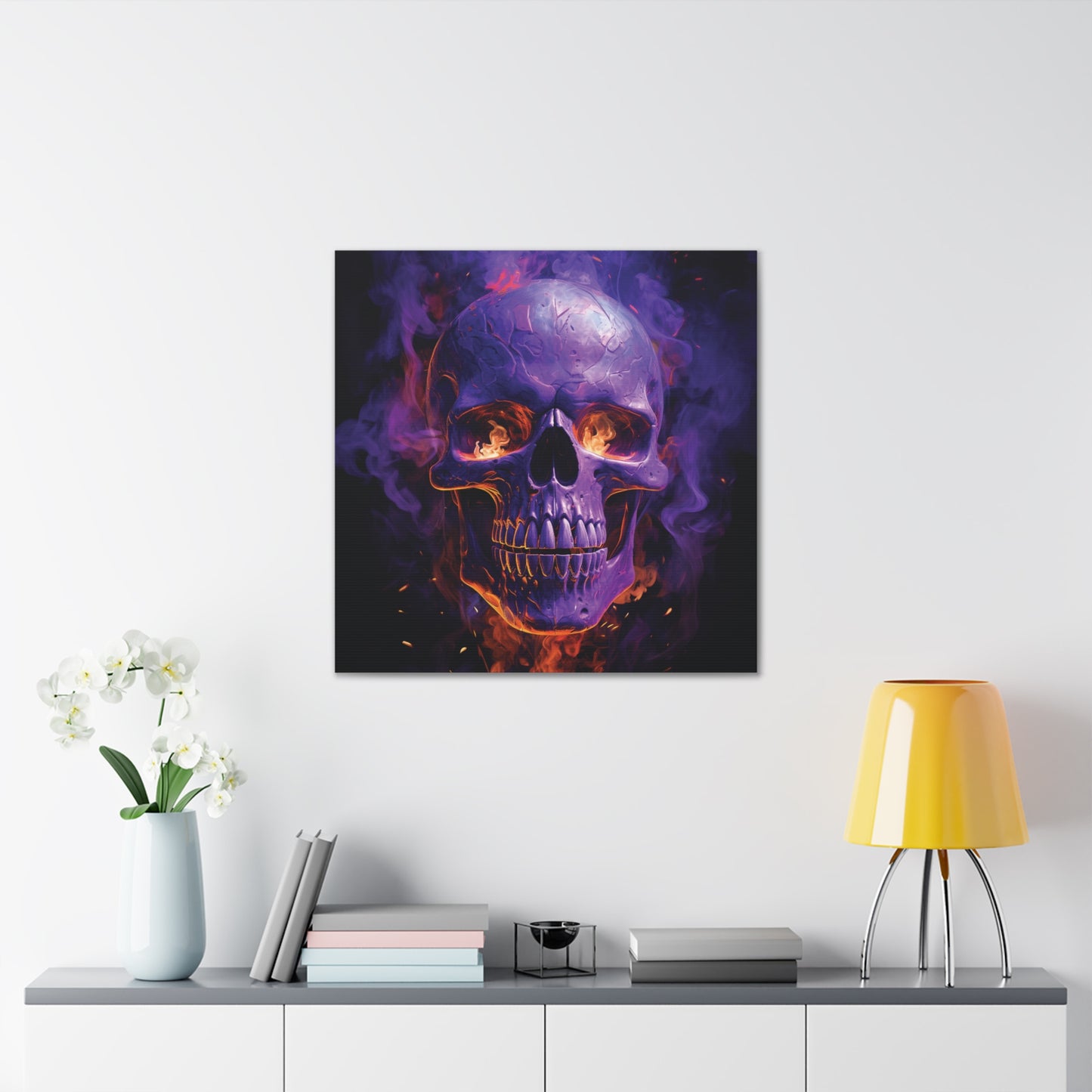 Canvas Gallery Wraps Skull Flames 1