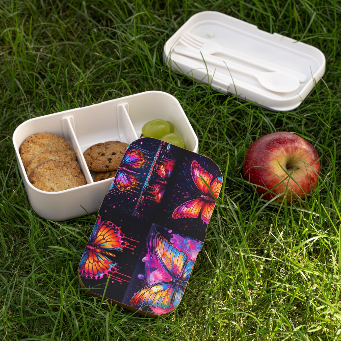 Bento Lunch Box Pink Butterfly Flair 5