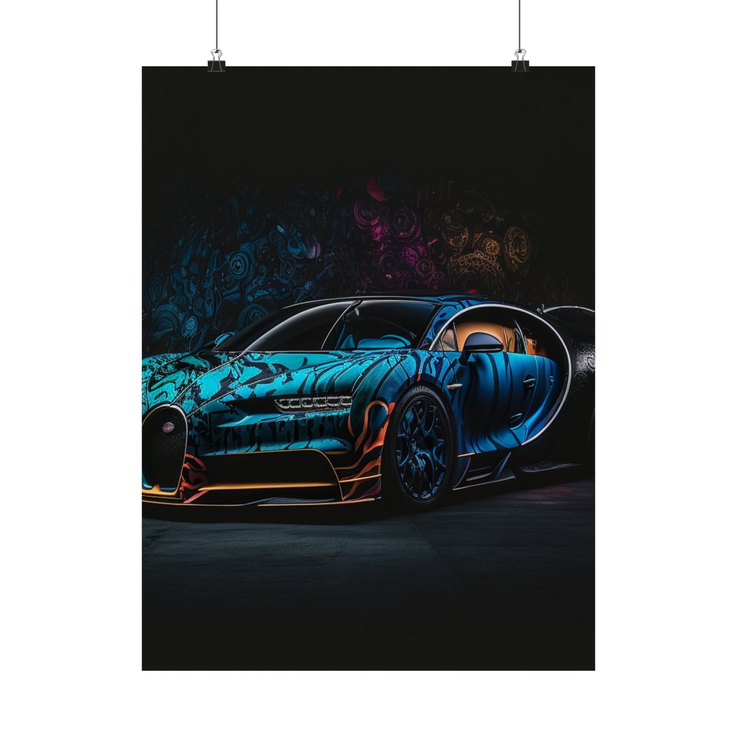 Premium Matte Vertical Posters Bugatti Blue 3