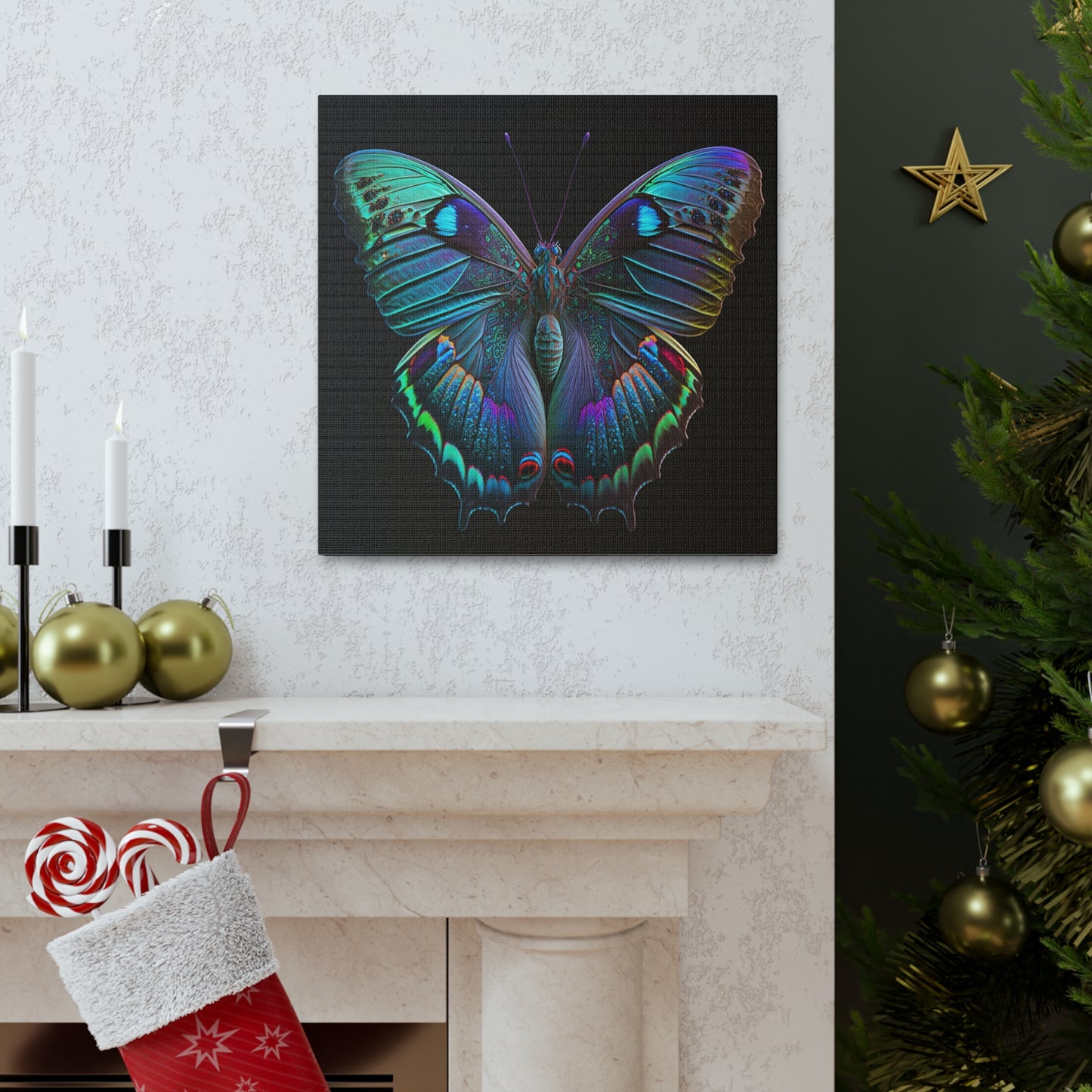 Canvas Gallery Wraps Hue Neon Butterfly 4