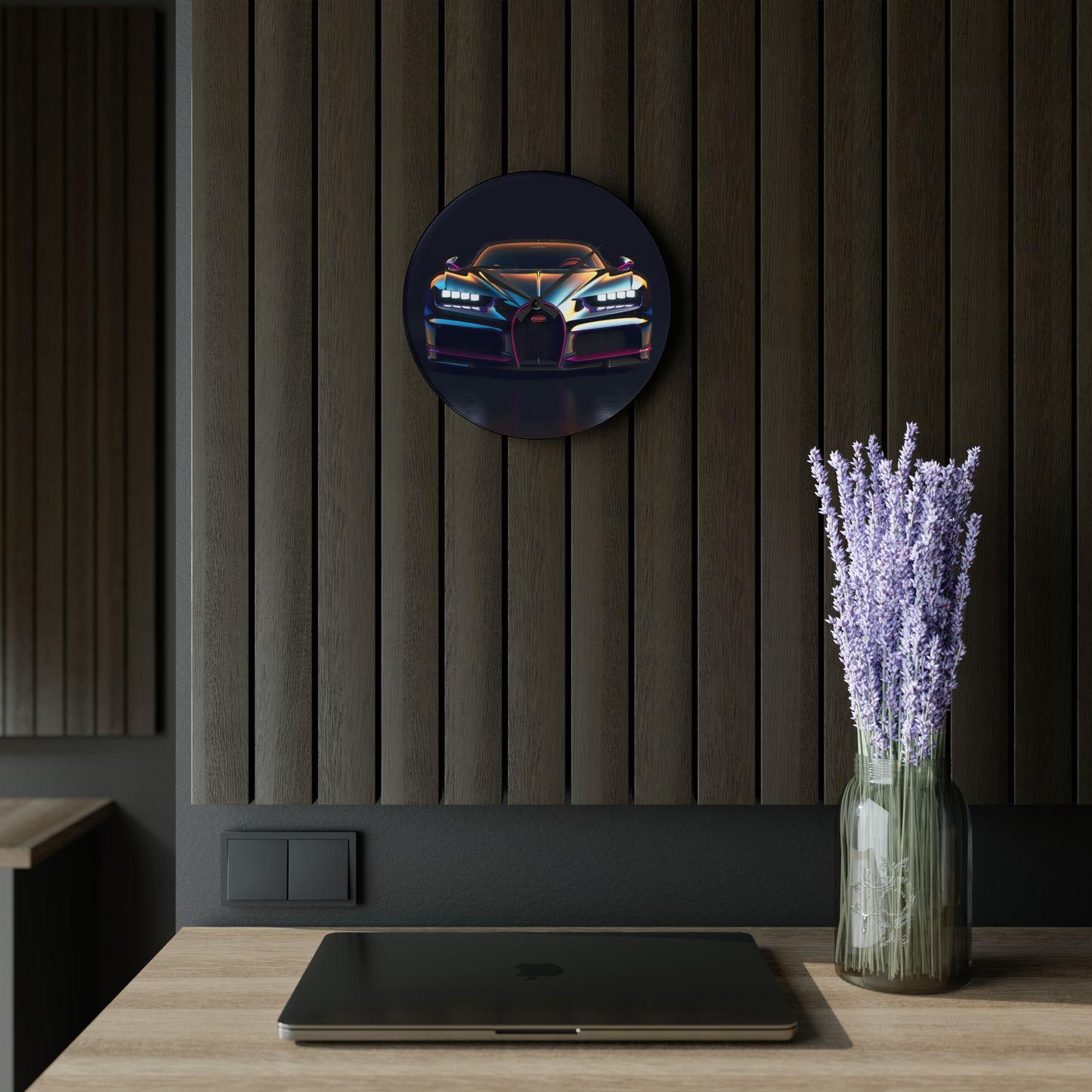 Acrylic Wall Clock Hyper Bugatti Chiron 1