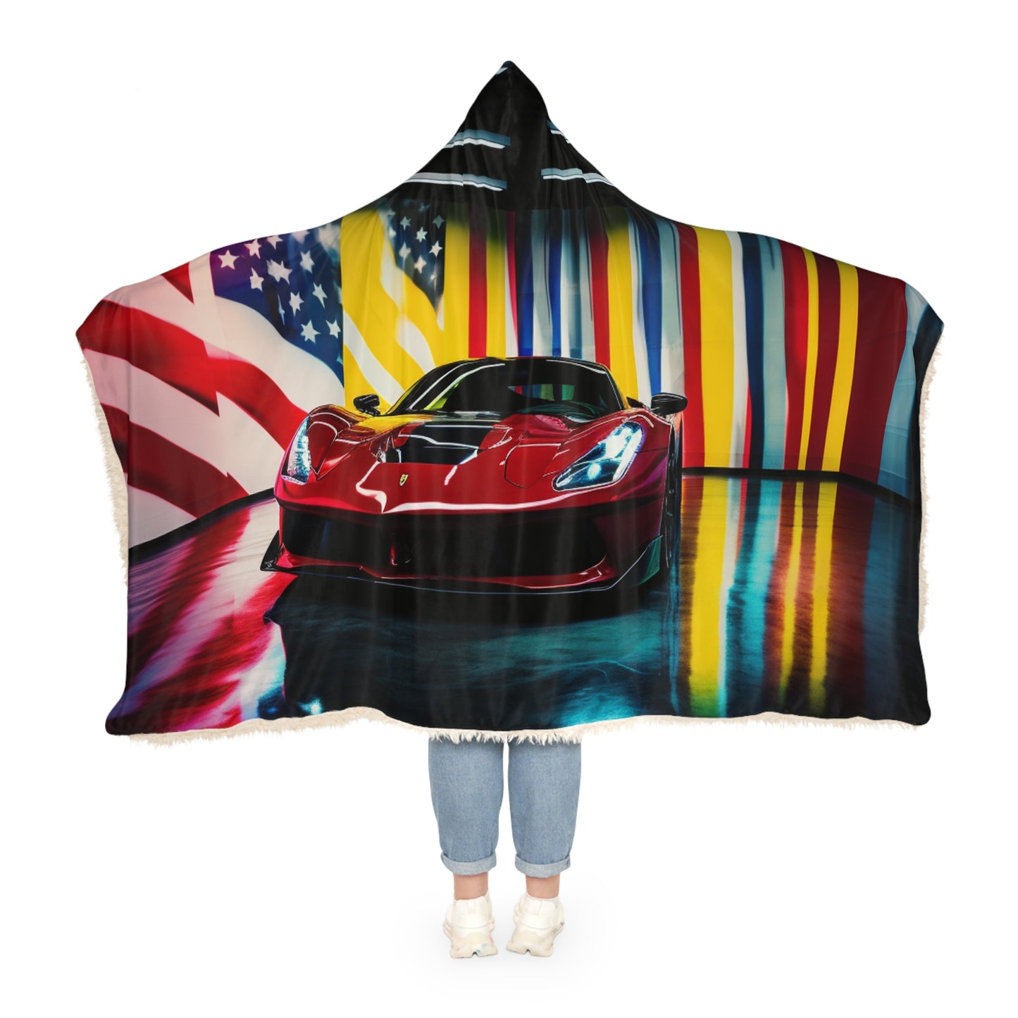 Snuggle Hooded Blanket Macro Flag Ferrari 2