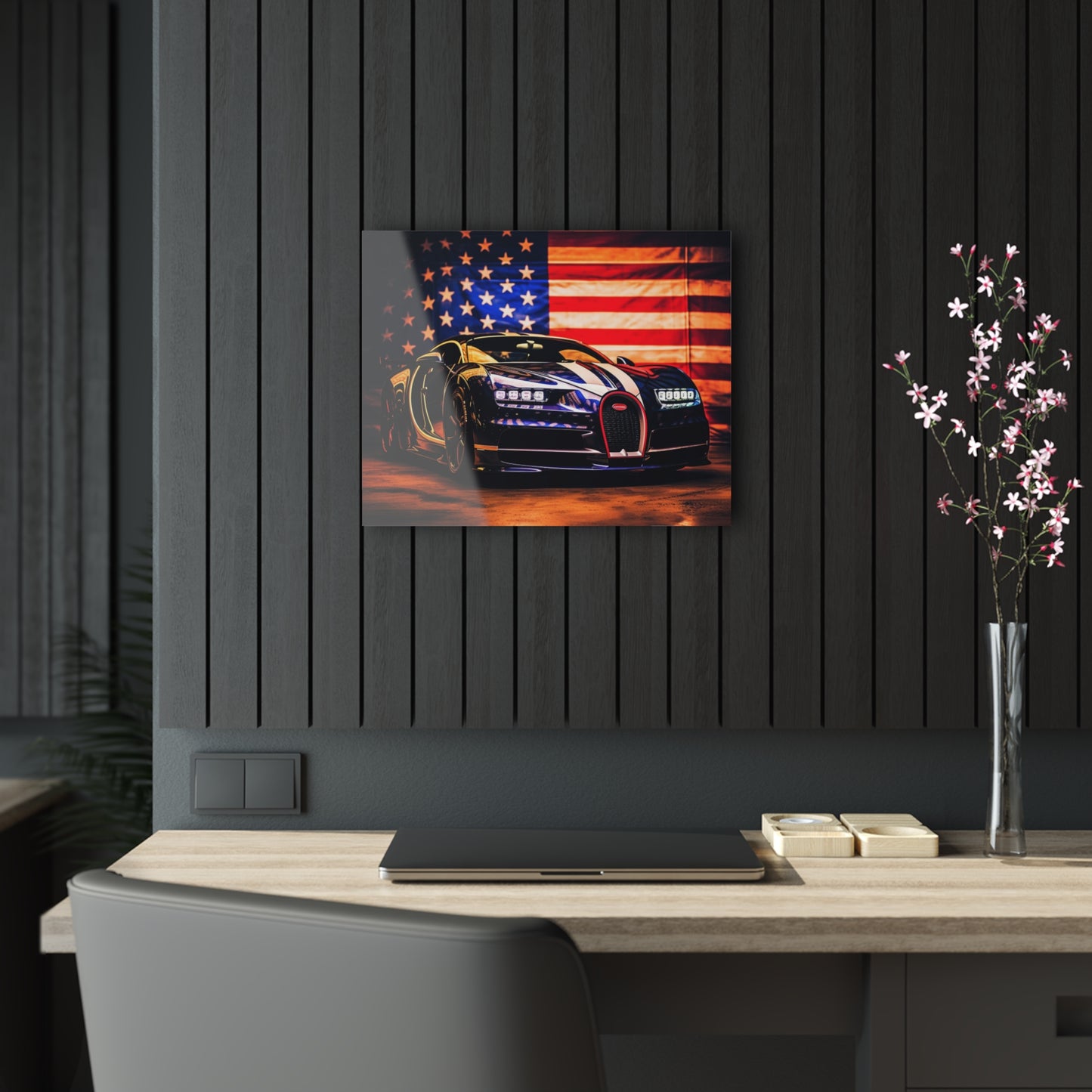 Acrylic Prints Macro Bugatti American Flag 4