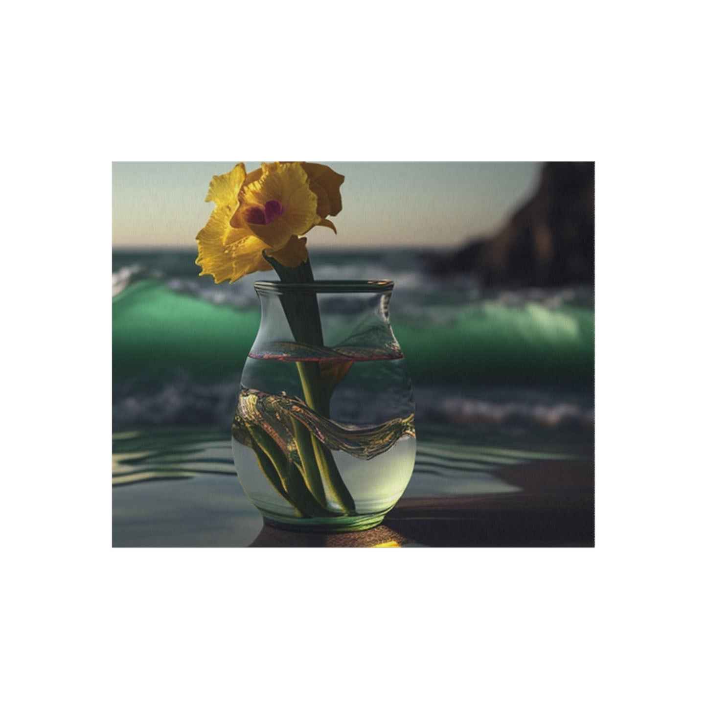 Outdoor Rug  Yellow Gladiolus glass 1