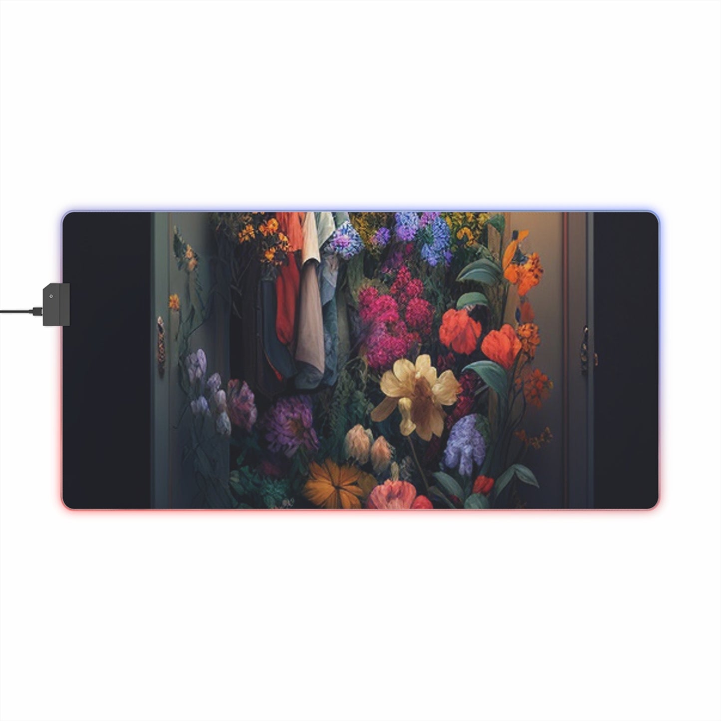 LED Gaming Mouse Pad A Wardrobe Surrounded by Flowers 4