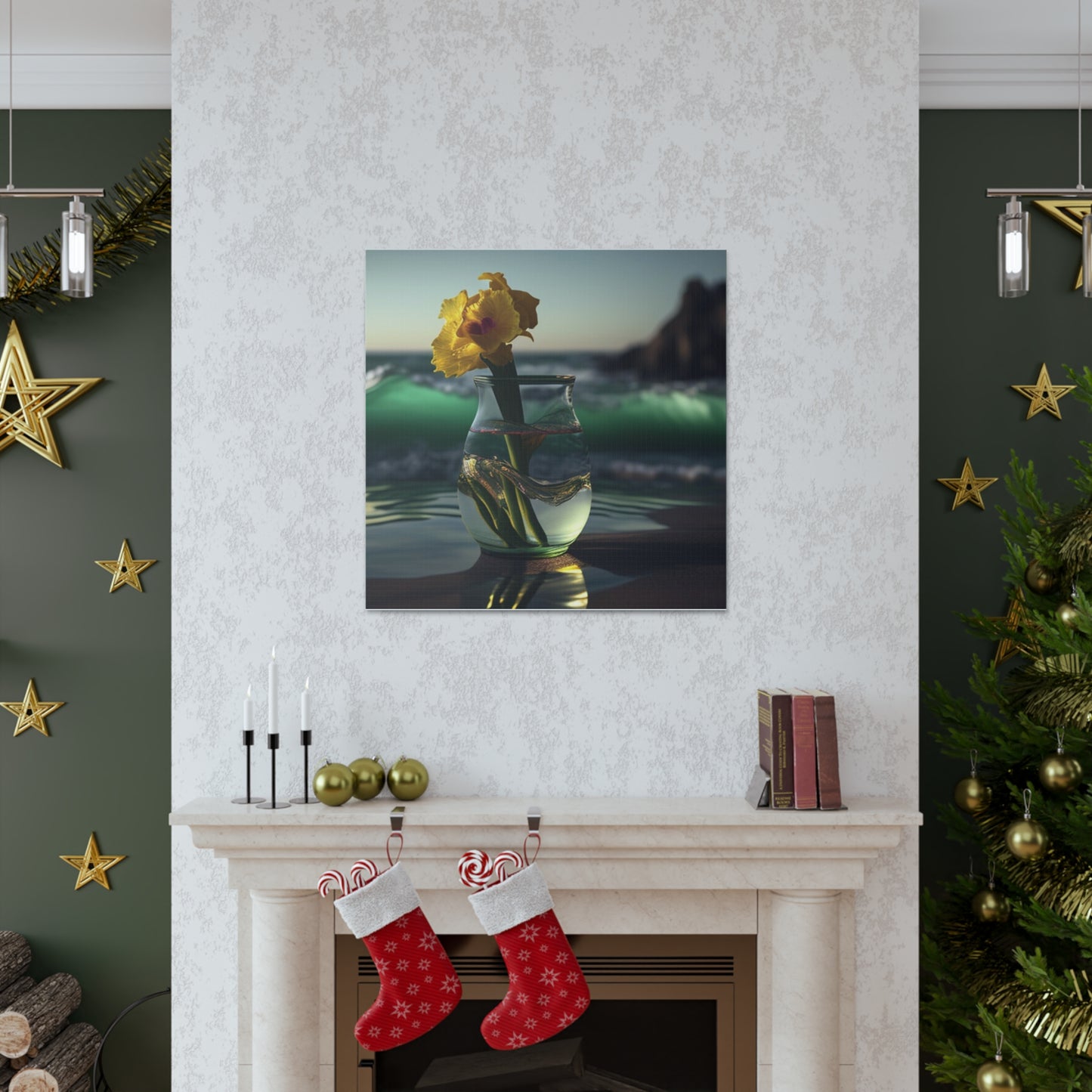 Canvas Gallery Wraps Yellow Gladiolus glass 1