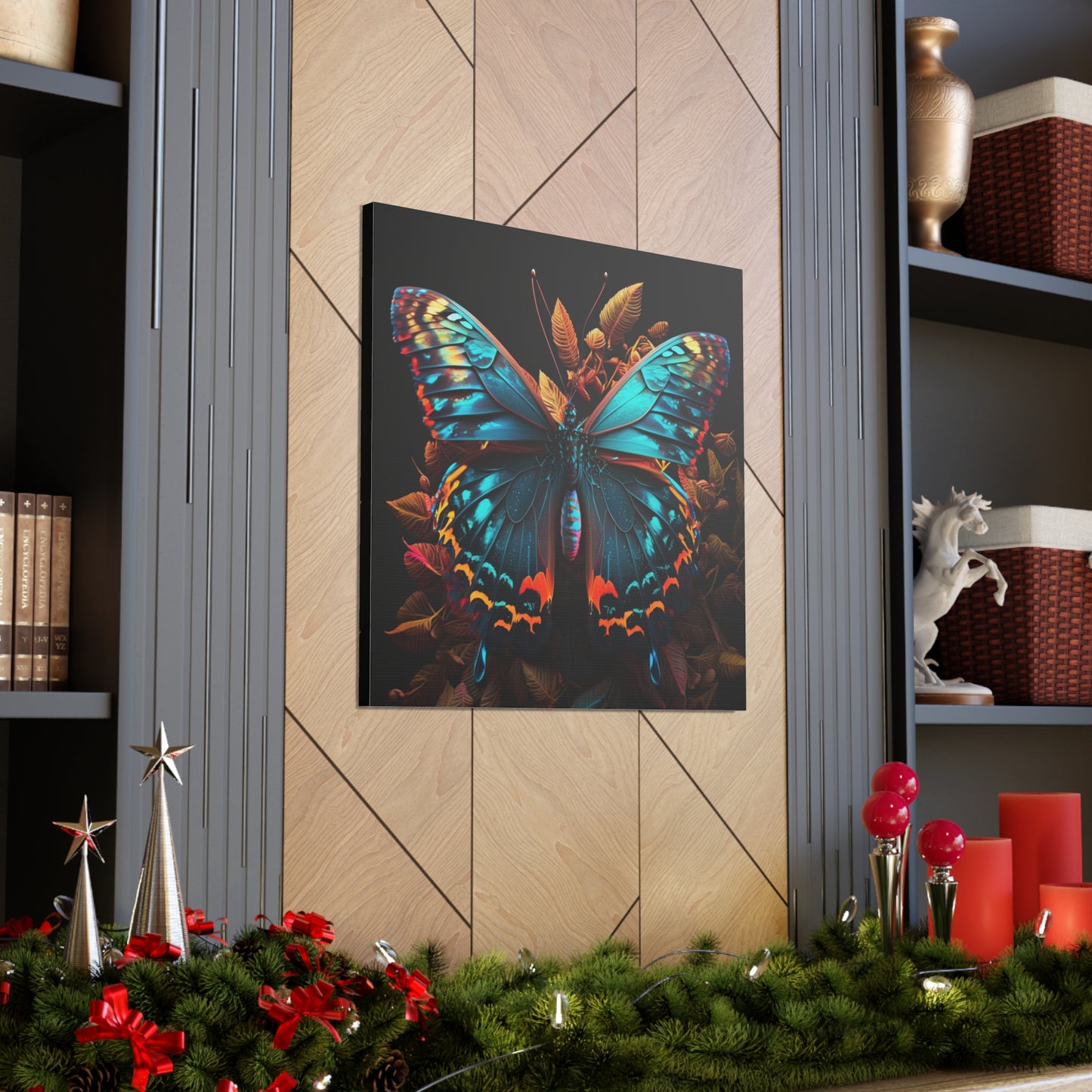 Canvas Gallery Wraps Hue Neon Butterfly 1