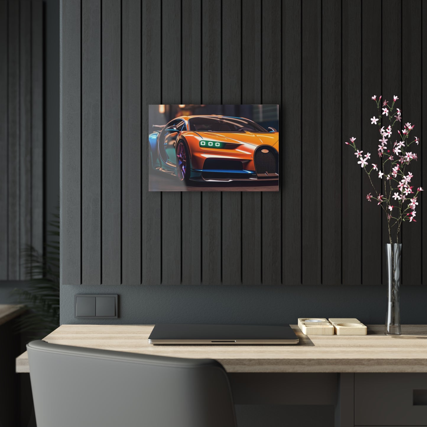 Acrylic Prints Hyper Bugatti Neon Chiron 1