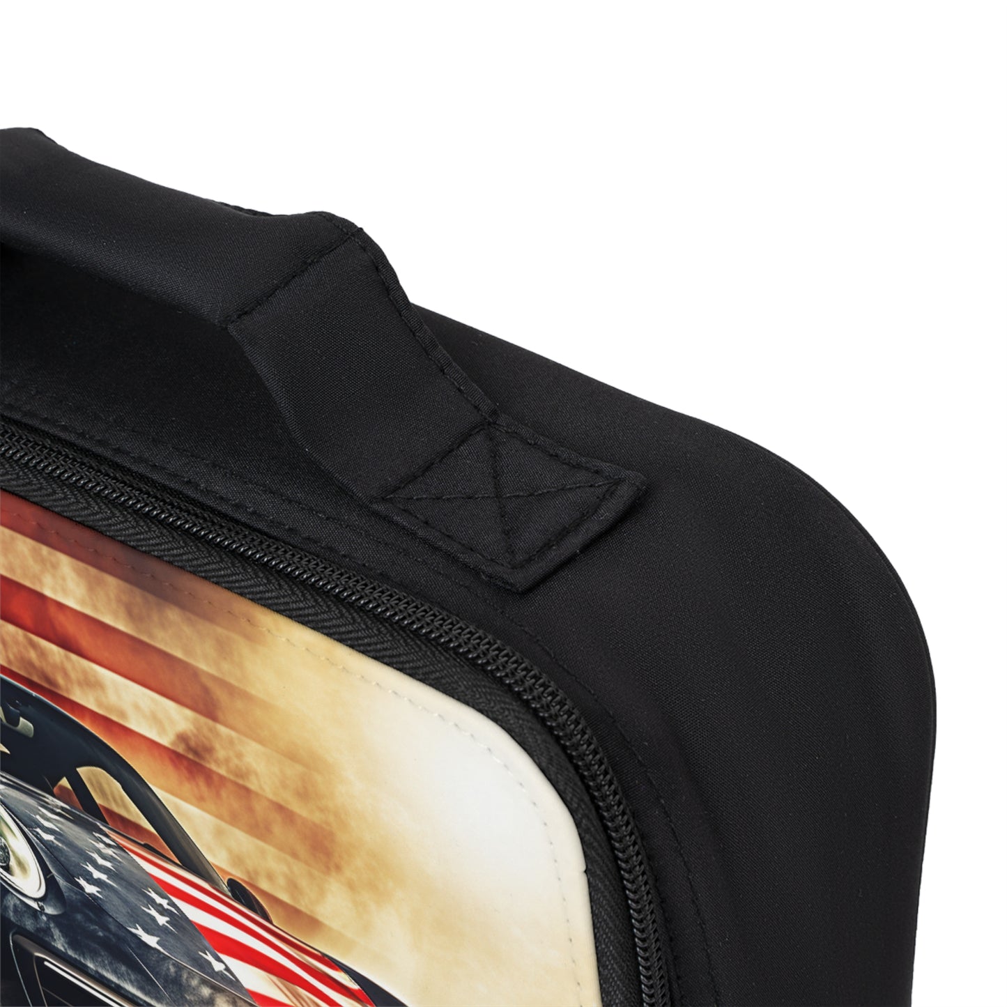 Lunch Bag Abstract American Flag Background Porsche 1