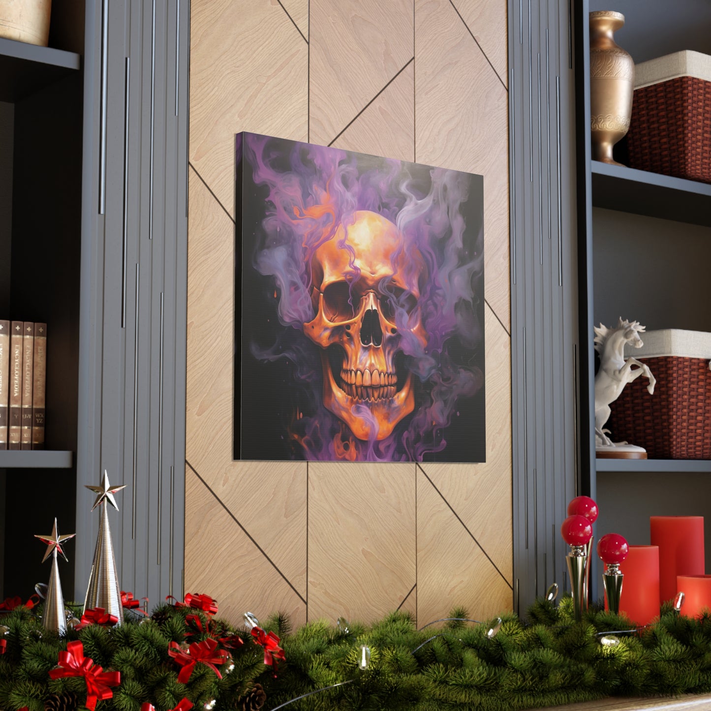 Canvas Gallery Wraps Skull Flames 4