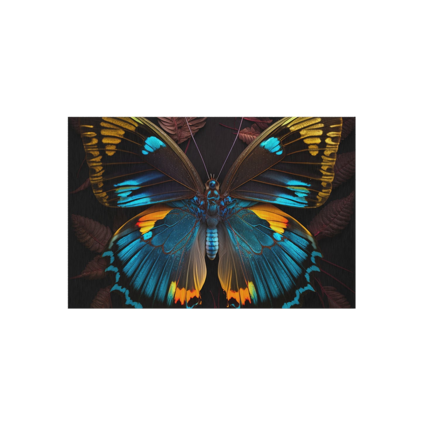 Outdoor Rug  Neon Butterfly Flair 1