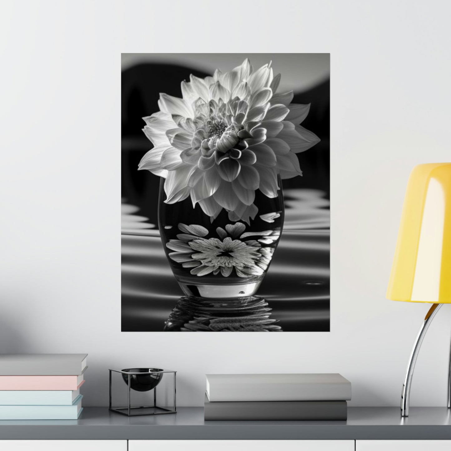 Premium Matte Vertical Posters White Dahlia 4