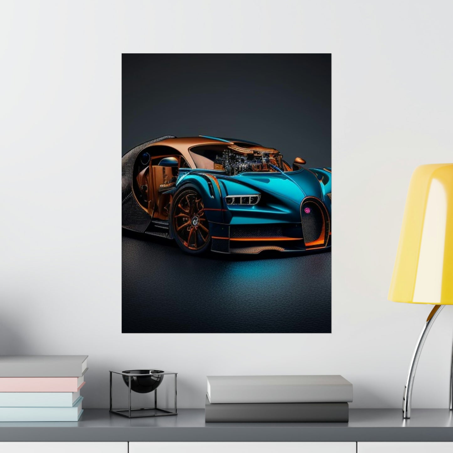 Premium Matte Vertical Posters Bugatti Blue 4