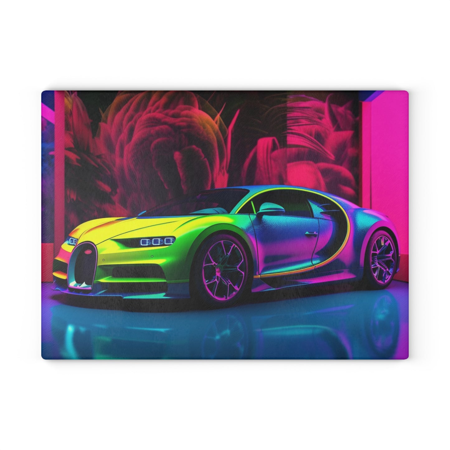 Glass Cutting Board Florescent Bugatti Flair 1