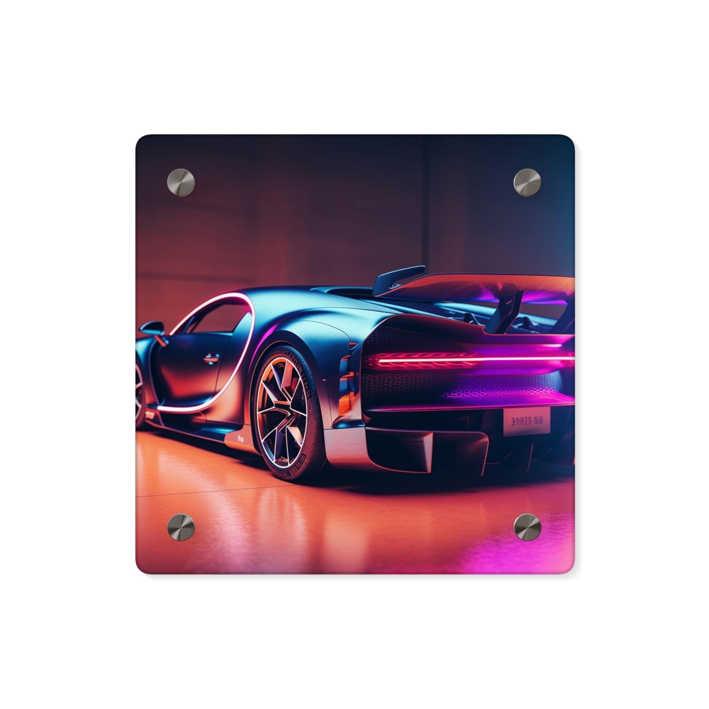 Acrylic Wall Art Panels Hyper Bugatti Neon Chiron 2