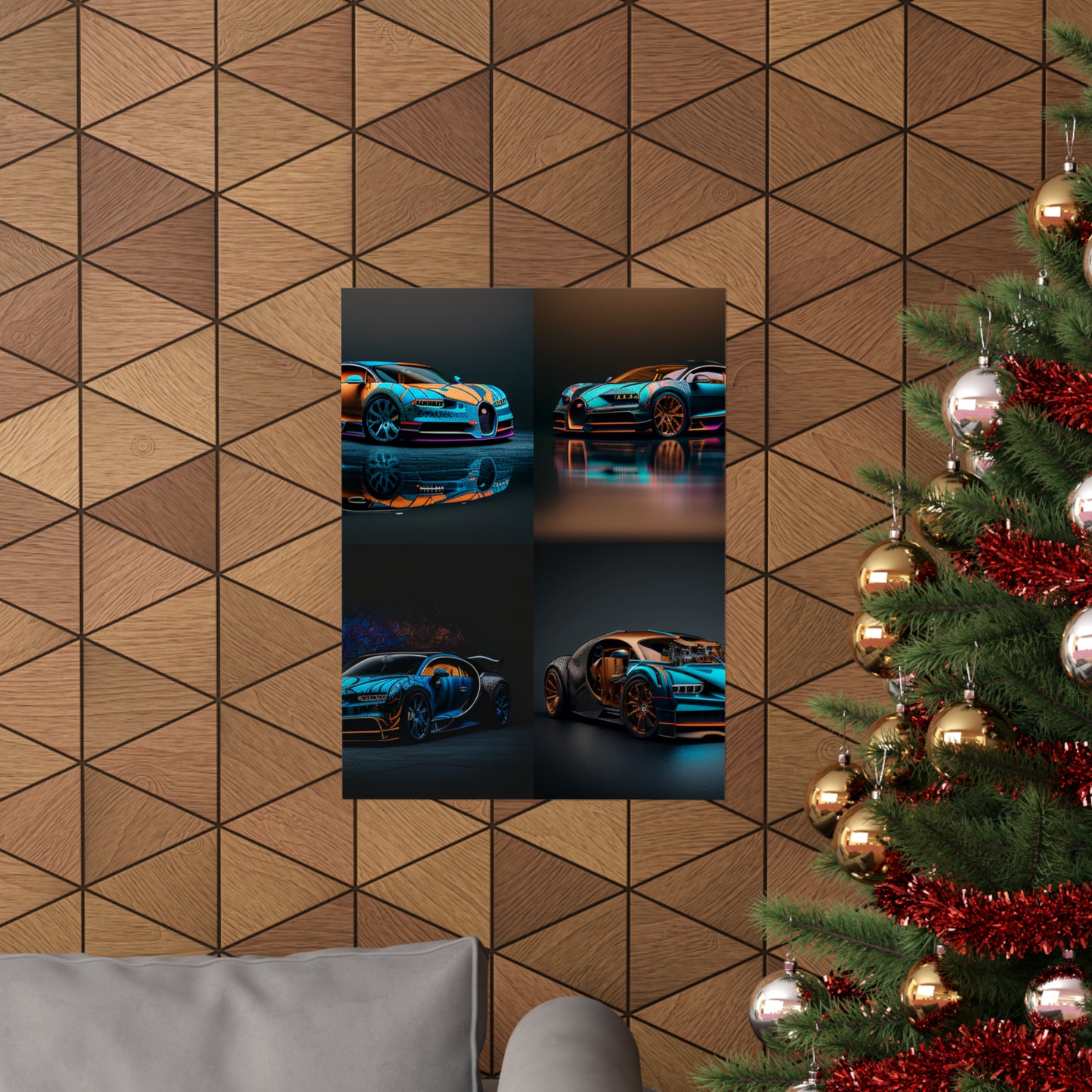 Premium Matte Vertical Posters Bugatti Blue 5