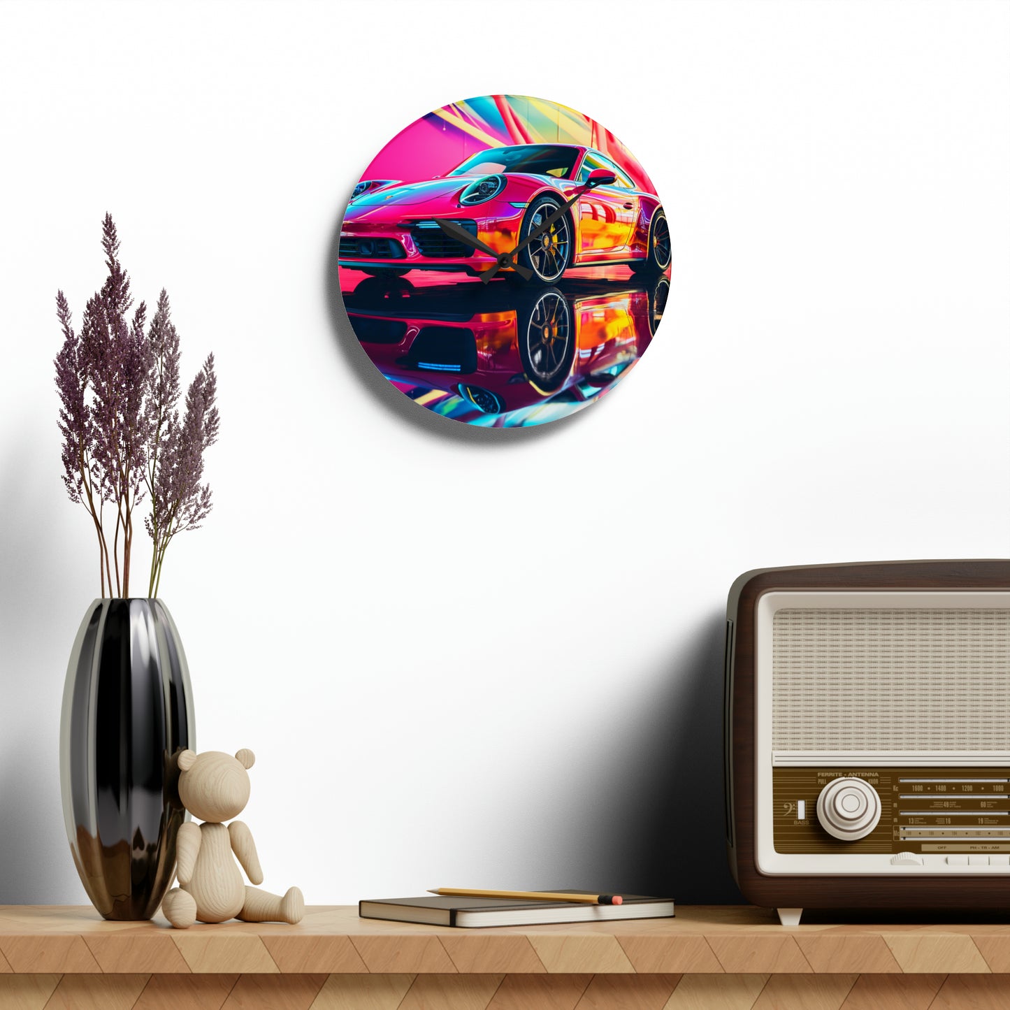 Acrylic Wall Clock Macro Porsche 4