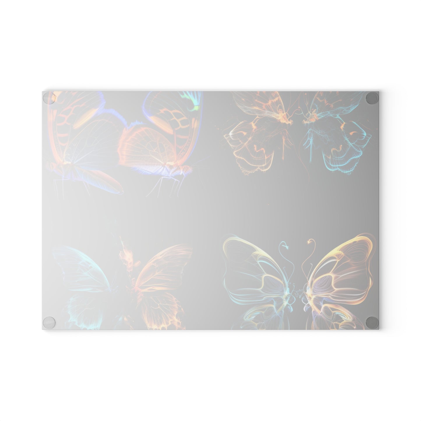 Glass Cutting Board Neon Glo Butterfly 5