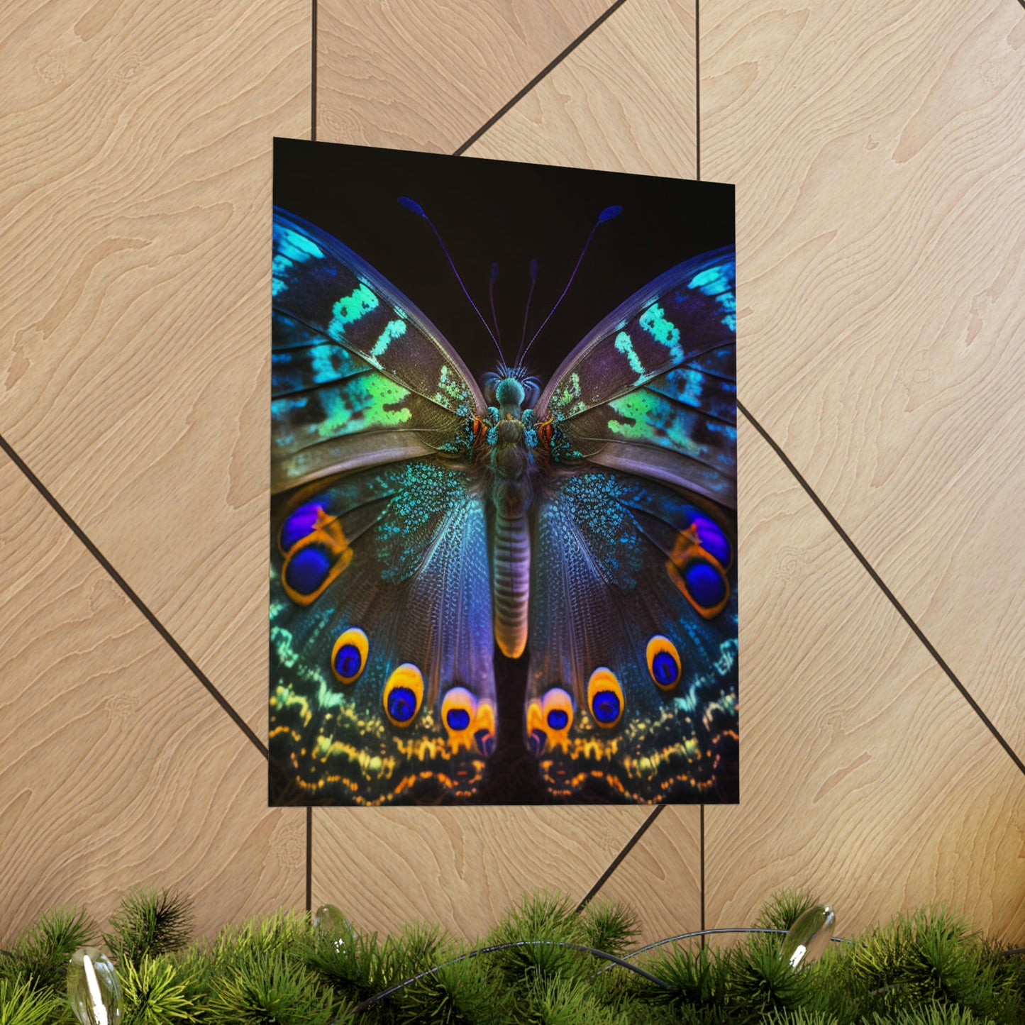 Premium Matte Vertical Posters Neon Hue Butterfly 3