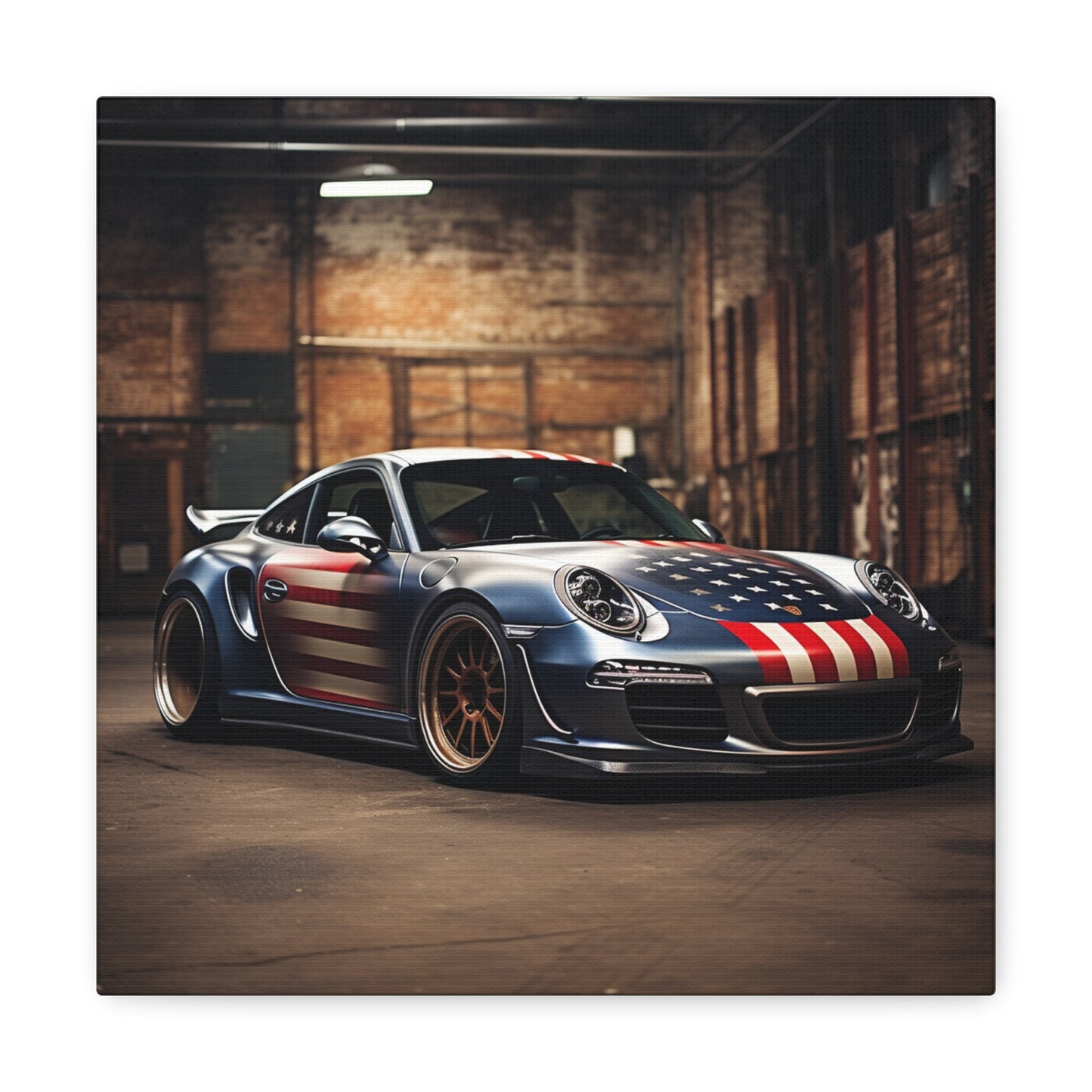 Canvas Gallery Wraps American Flag Porsche 1