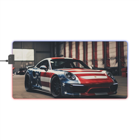 LED Gaming Mouse Pad American Flag Porsche 2