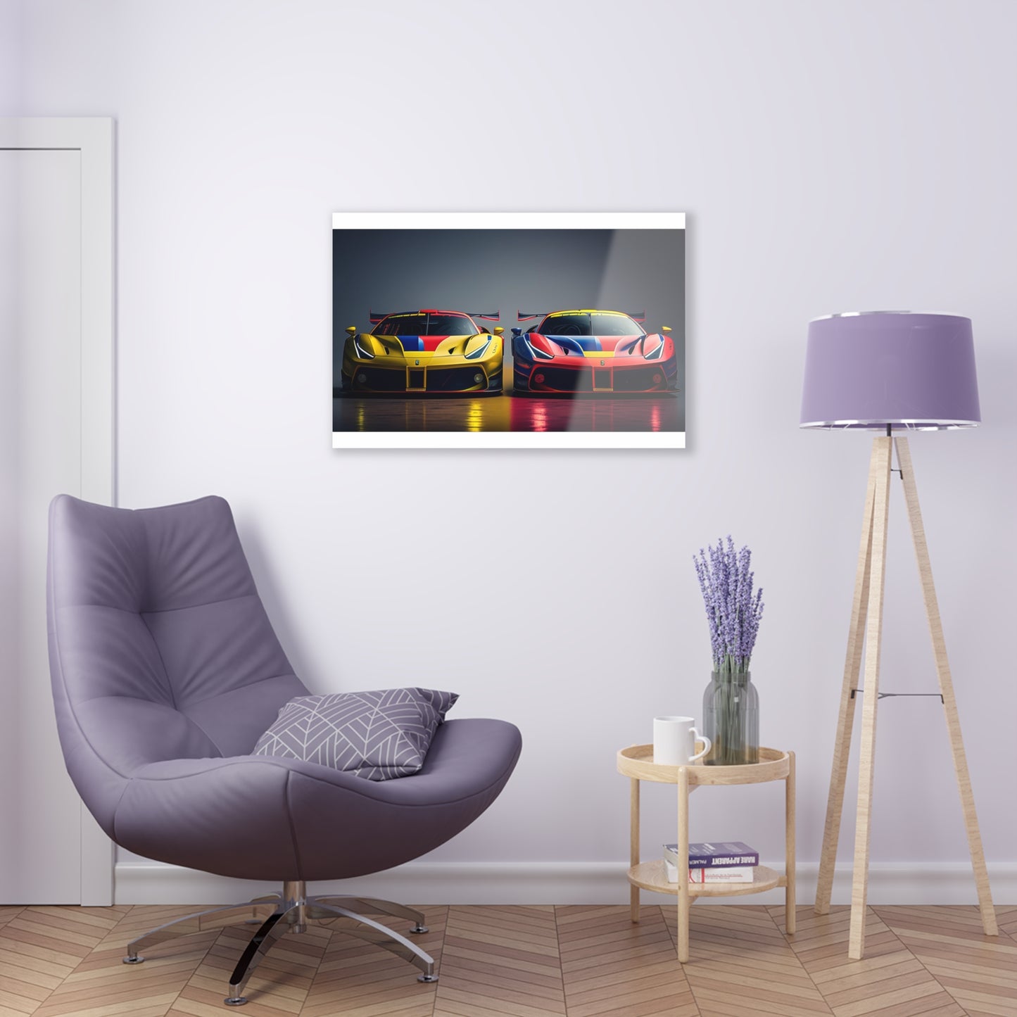 Acrylic Prints Ferrari Red Blue 1