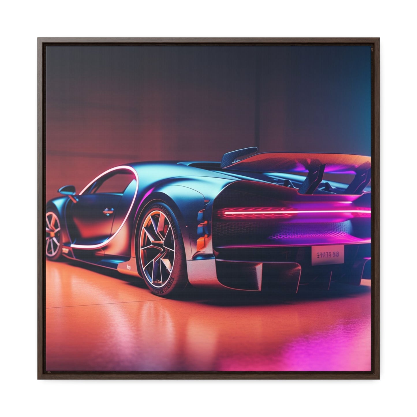 Gallery Canvas Wraps, Square Frame Hyper Bugatti Neon Chiron 2