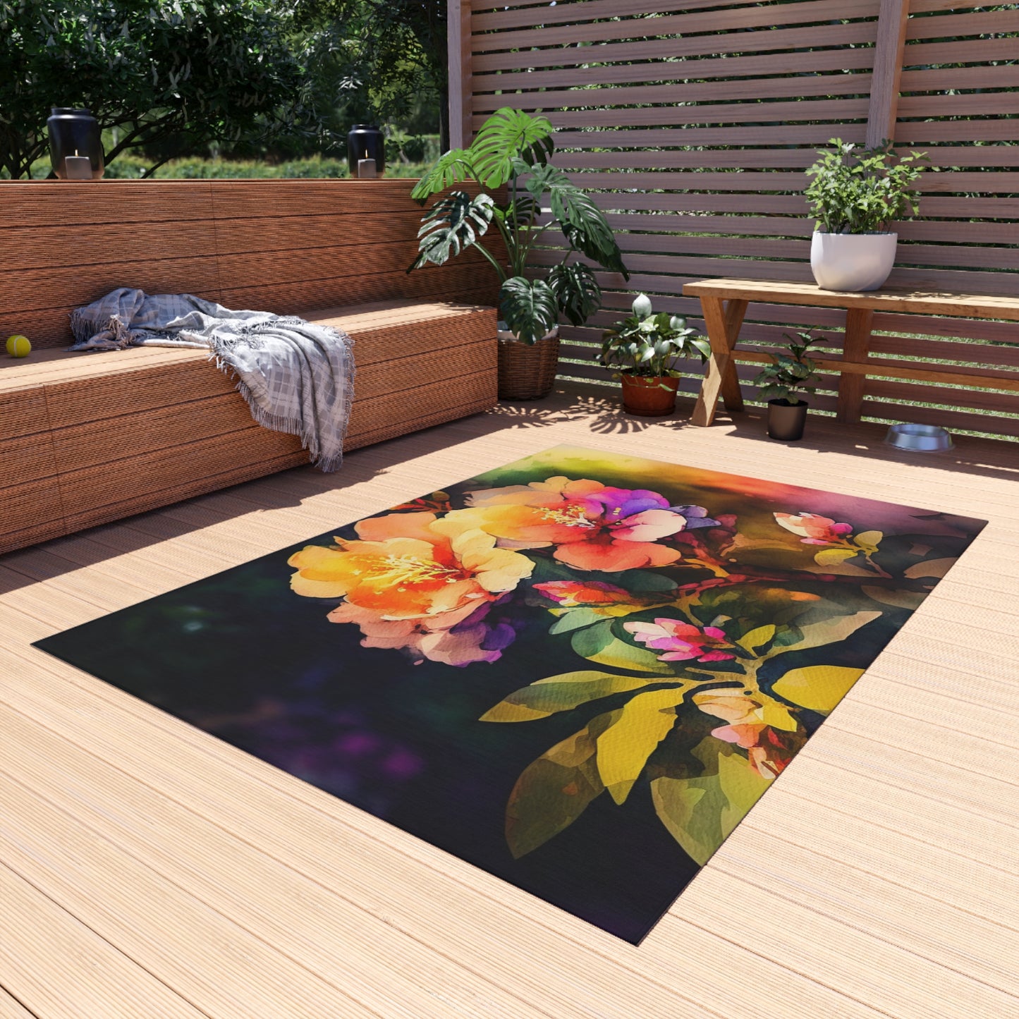 Outdoor Rug  Bright Spring Flowers 2